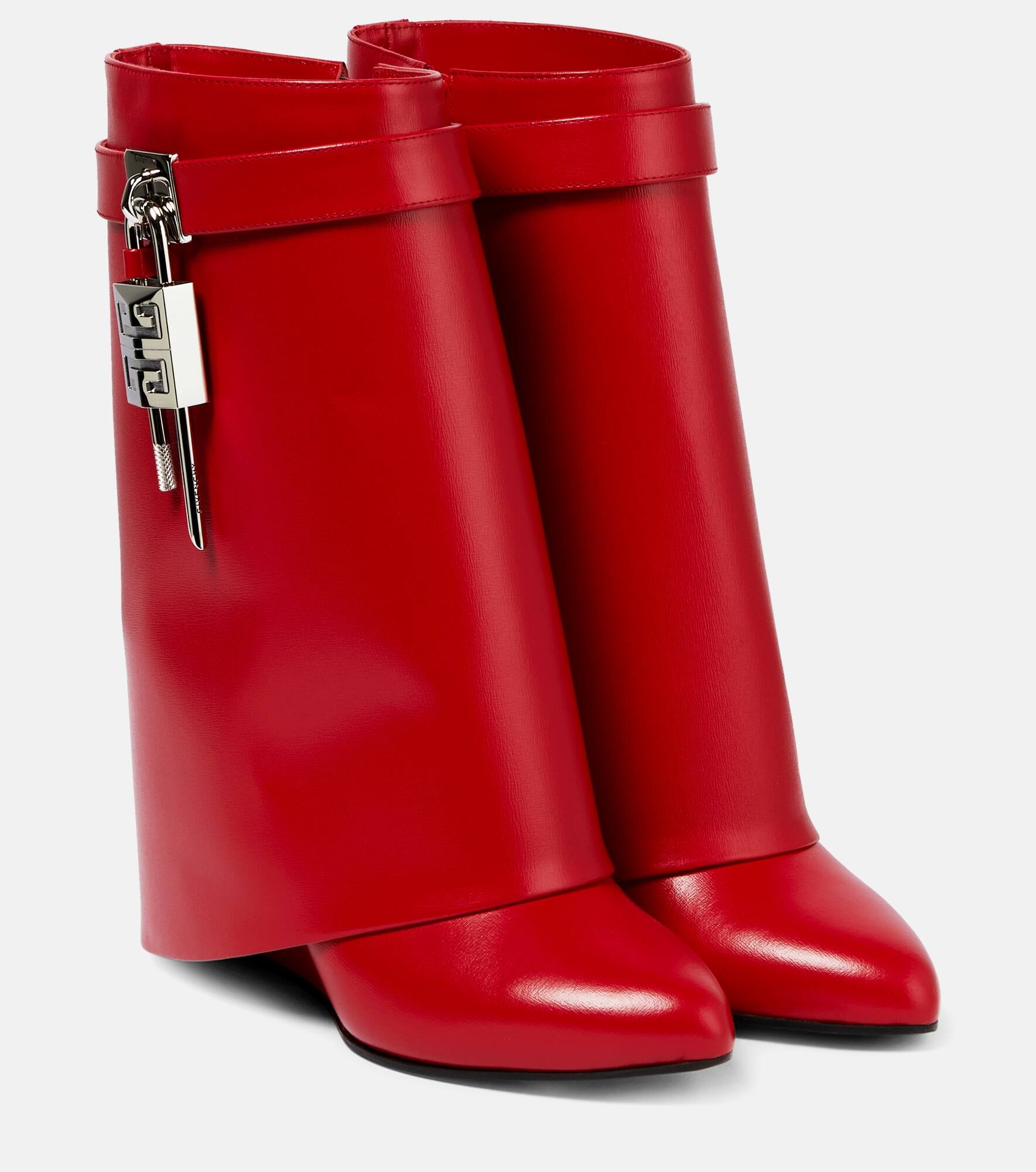 Shark Lock leather ankle boots - 1