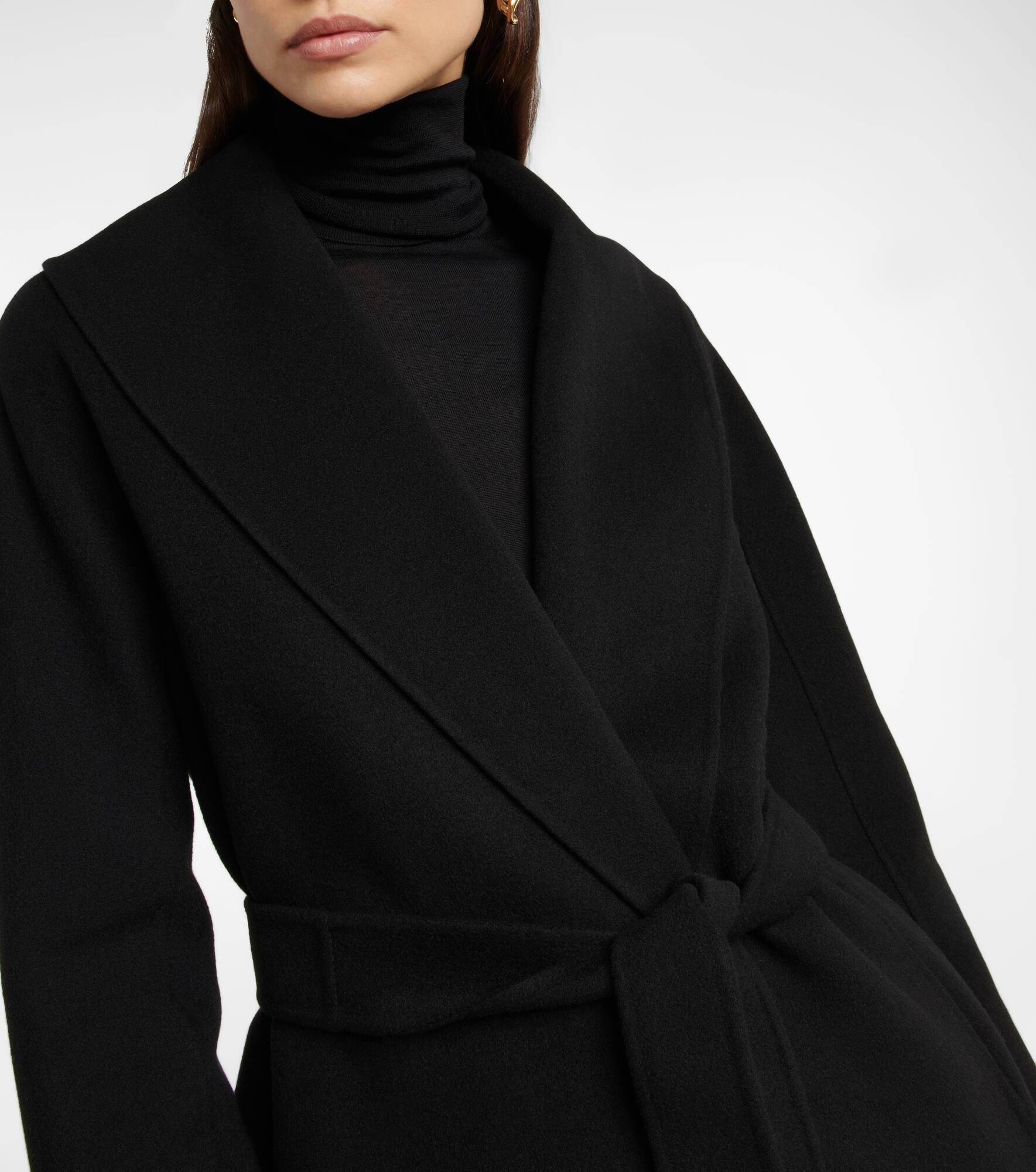 Messi belted virgin wool coat - 4