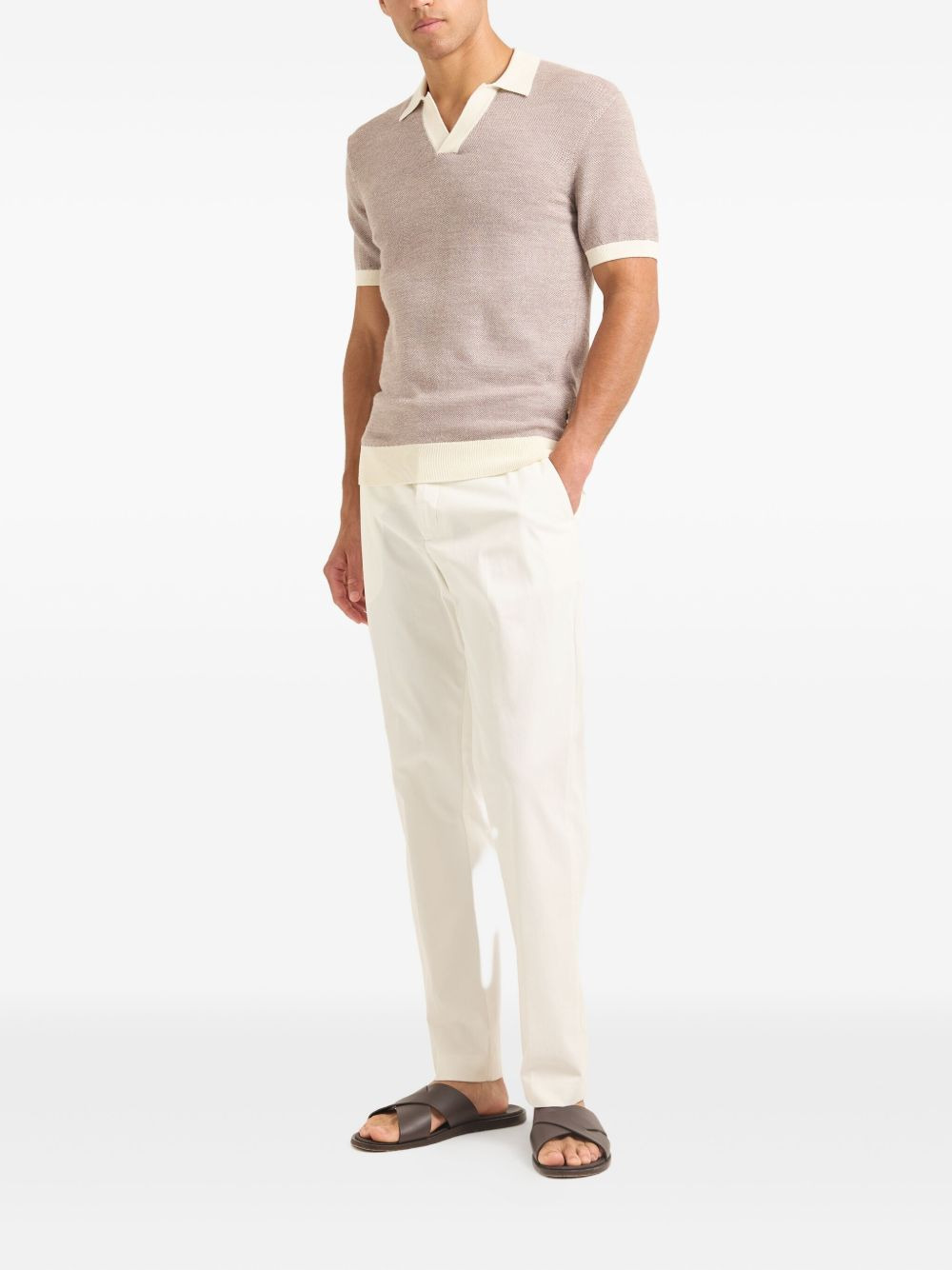 contrast-band polo shirt - 2