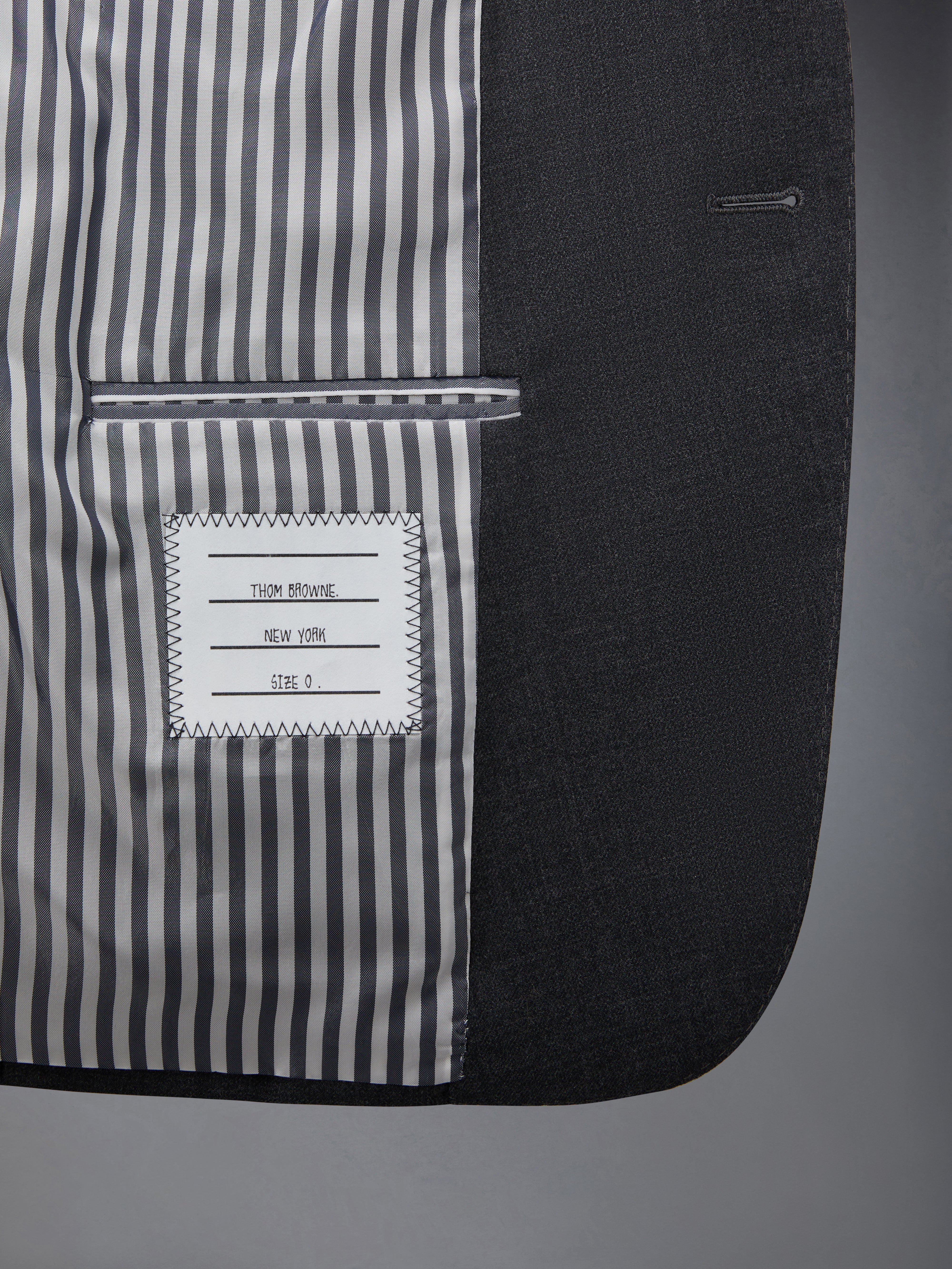 Dark Grey Super 120s Twill High Armhole Sport Coat - 5