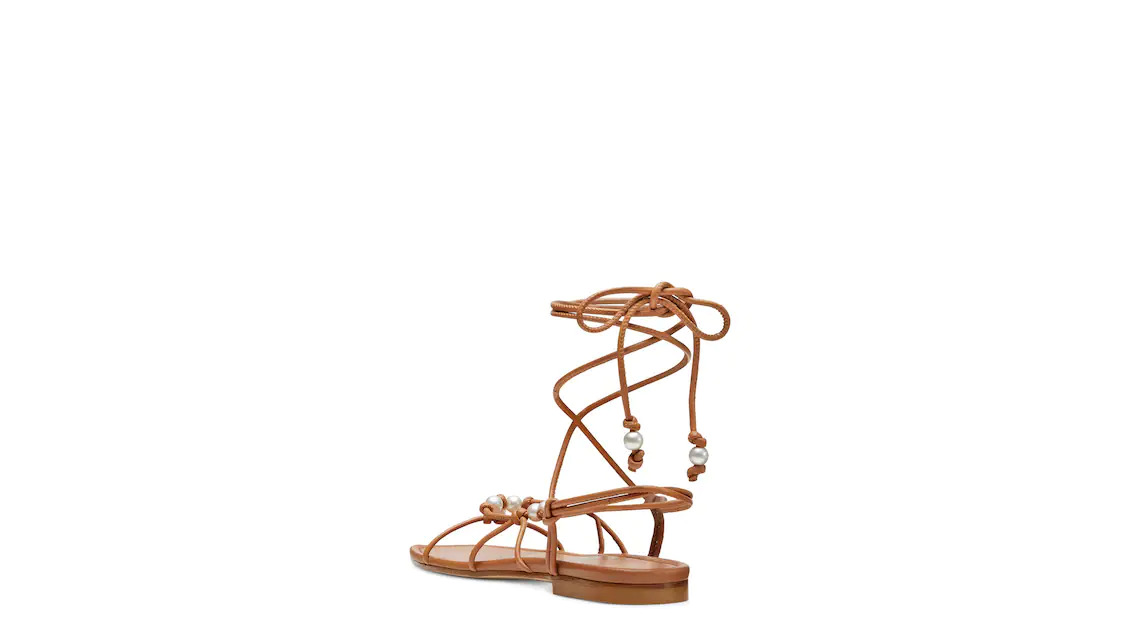 PEARL KNOT LACE-UP SANDAL - 4