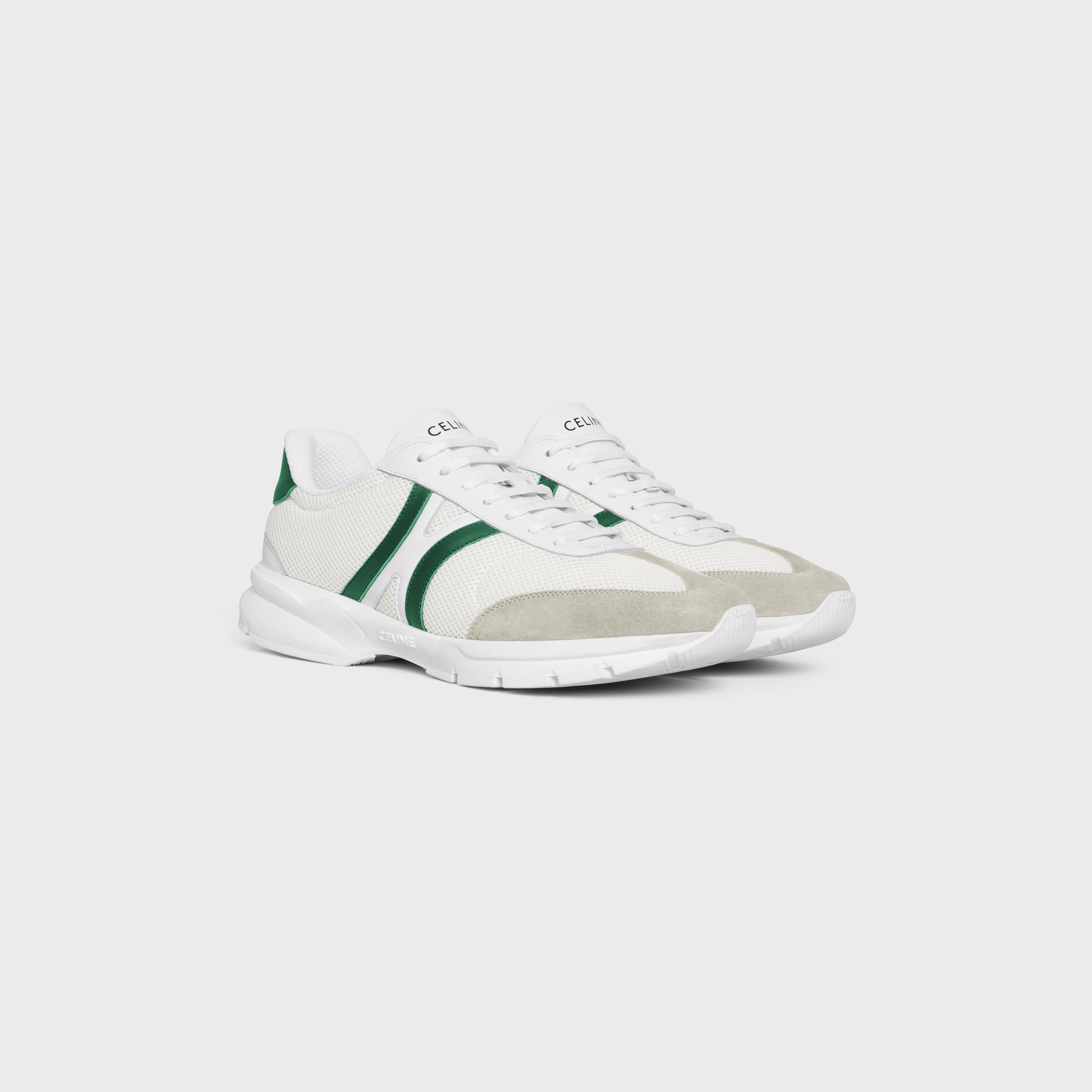 CELINE RUNNER CR-01 LOW LACE-UP SNEAKER in MESH, CALFSKIN AND SUEDE CALFSKIN - 2