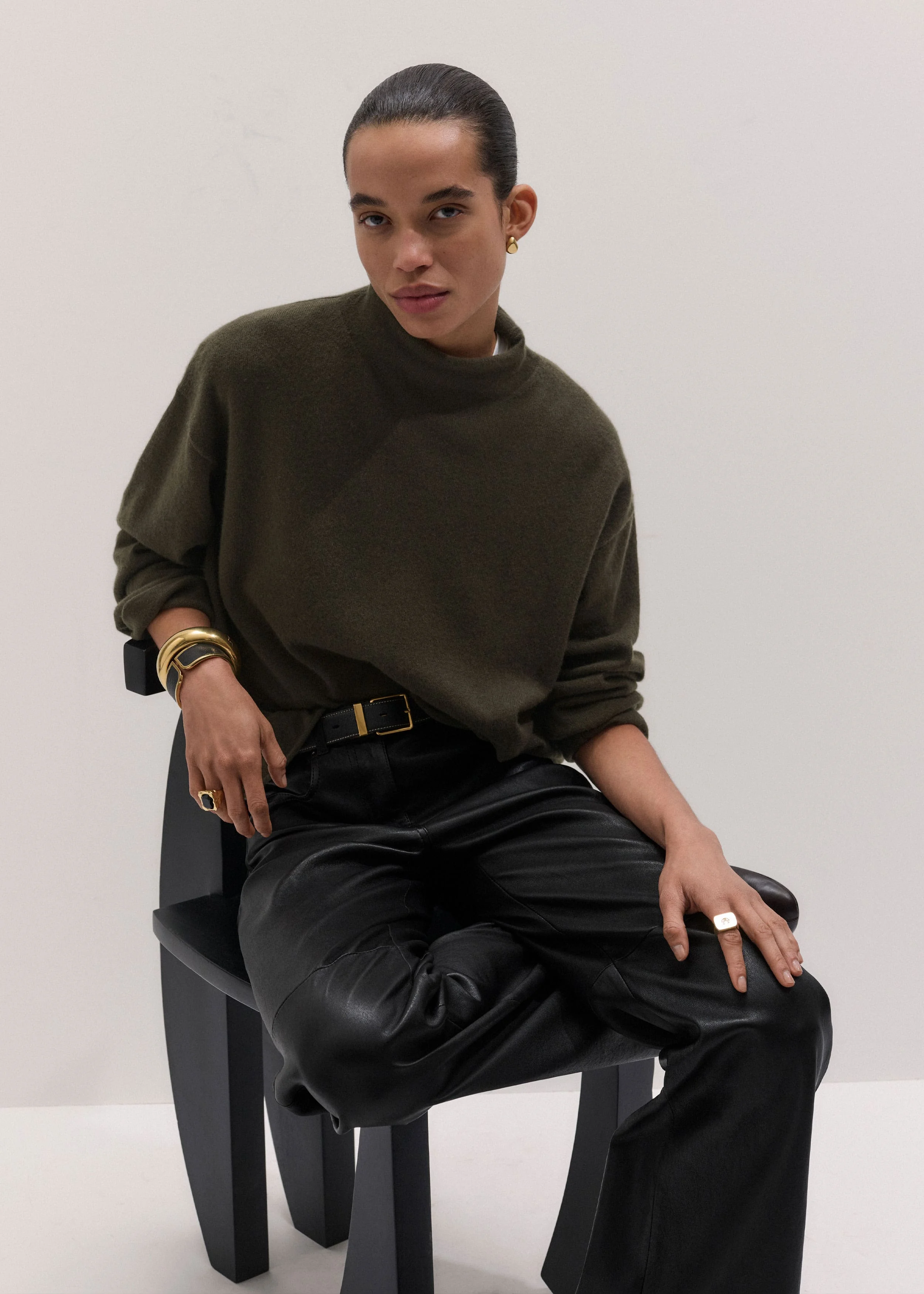 High Neck Relaxed Sweater - 1