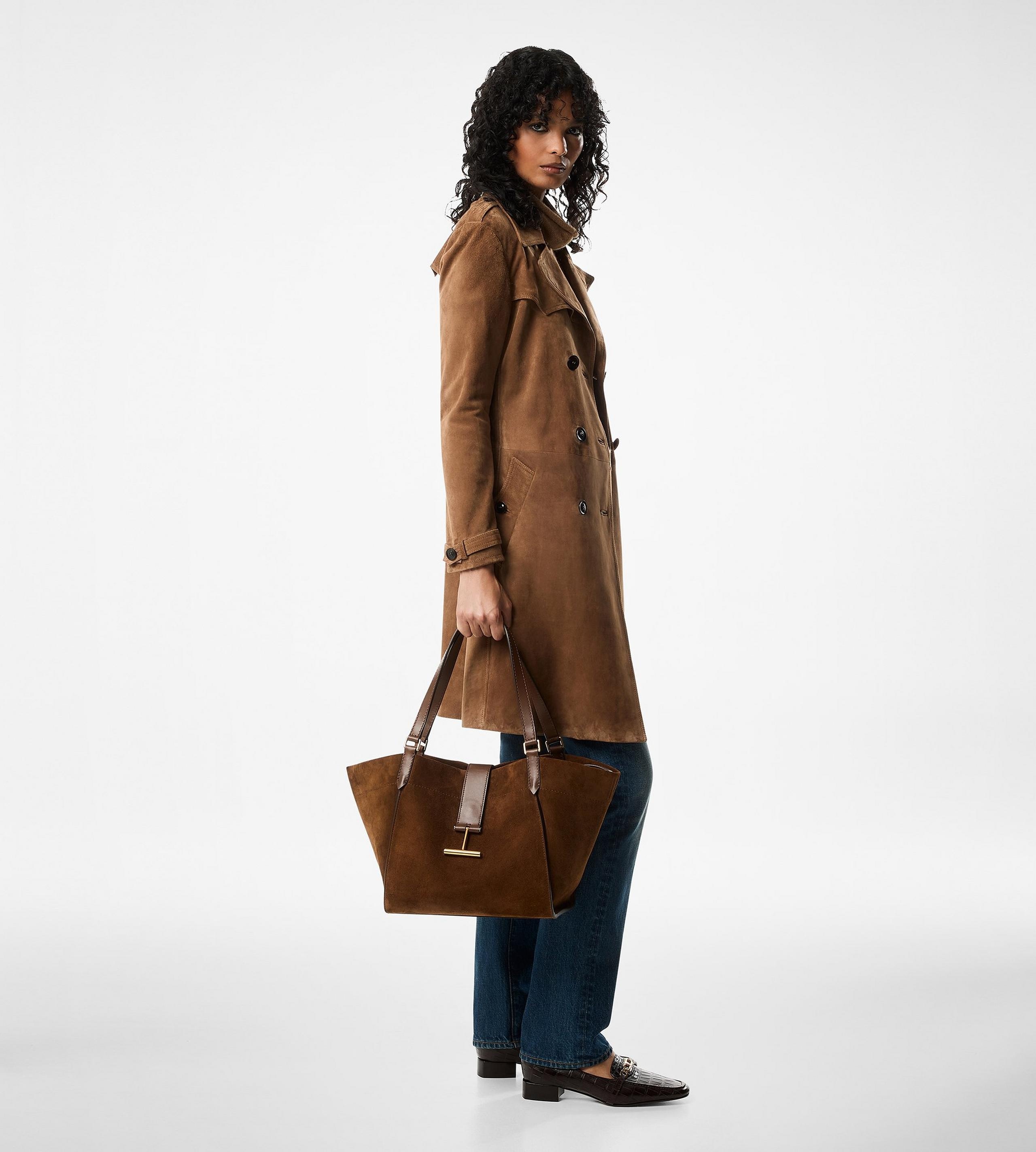 SUEDE AND LEATHER TARA MEDIUM TOTE - 7