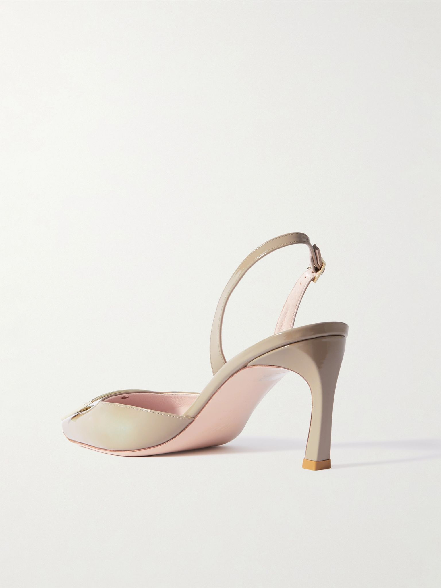 Trompette 70 patent-leather slingback pumps Beige - 3