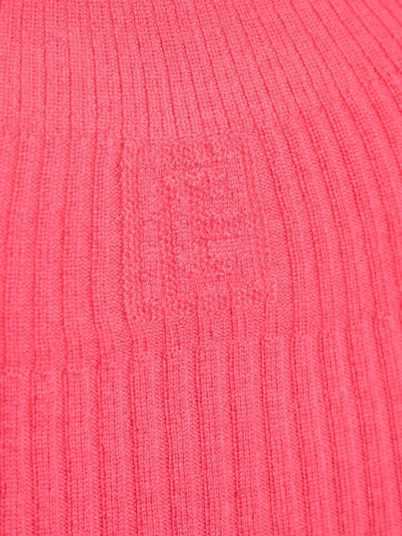Rib knit wool short sleeve top - 4