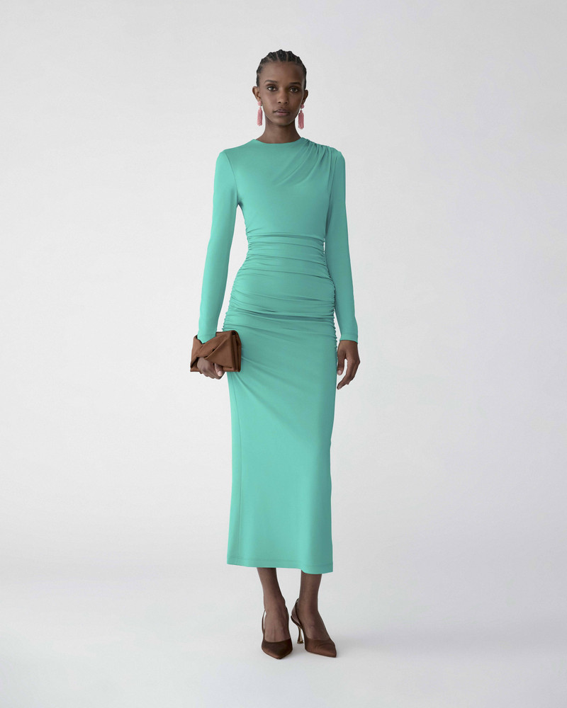 CAROLINA HERRERA Draped Jersey Midi Dress outlook