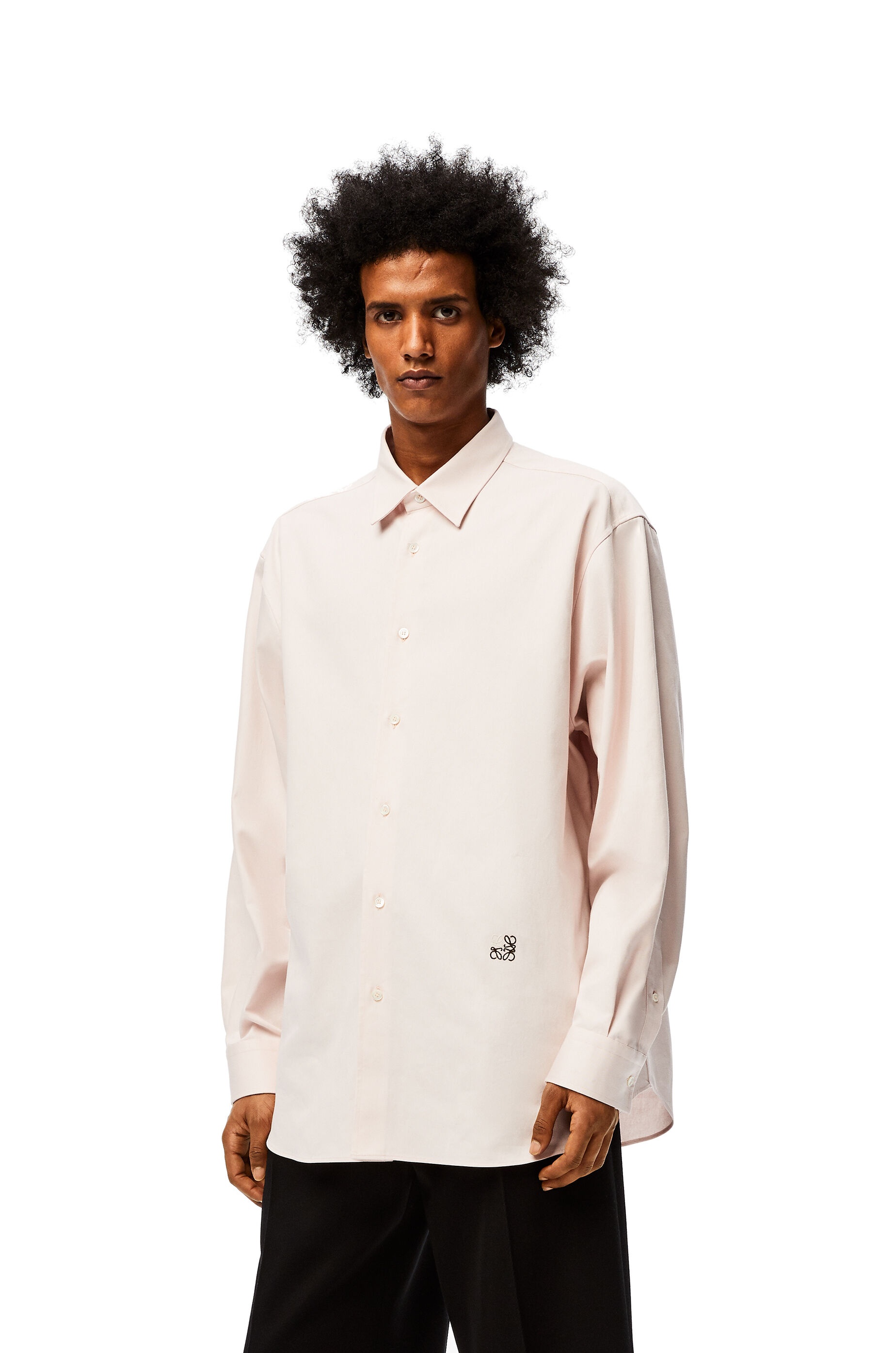 Anagram embroidered oversize shirt in cotton - 3