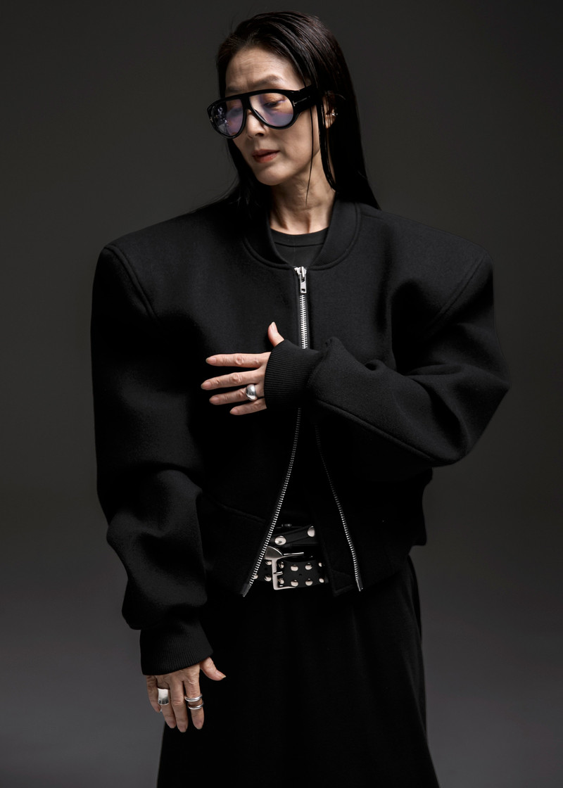 Glane Padded Wool Bomber Jacket - Black 8