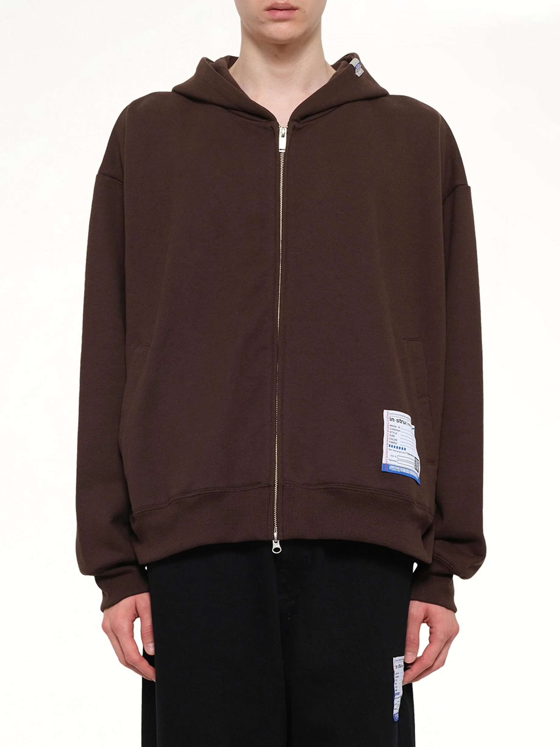 Instrumental Heavy Weight Zip Hoodie in Brown - 1