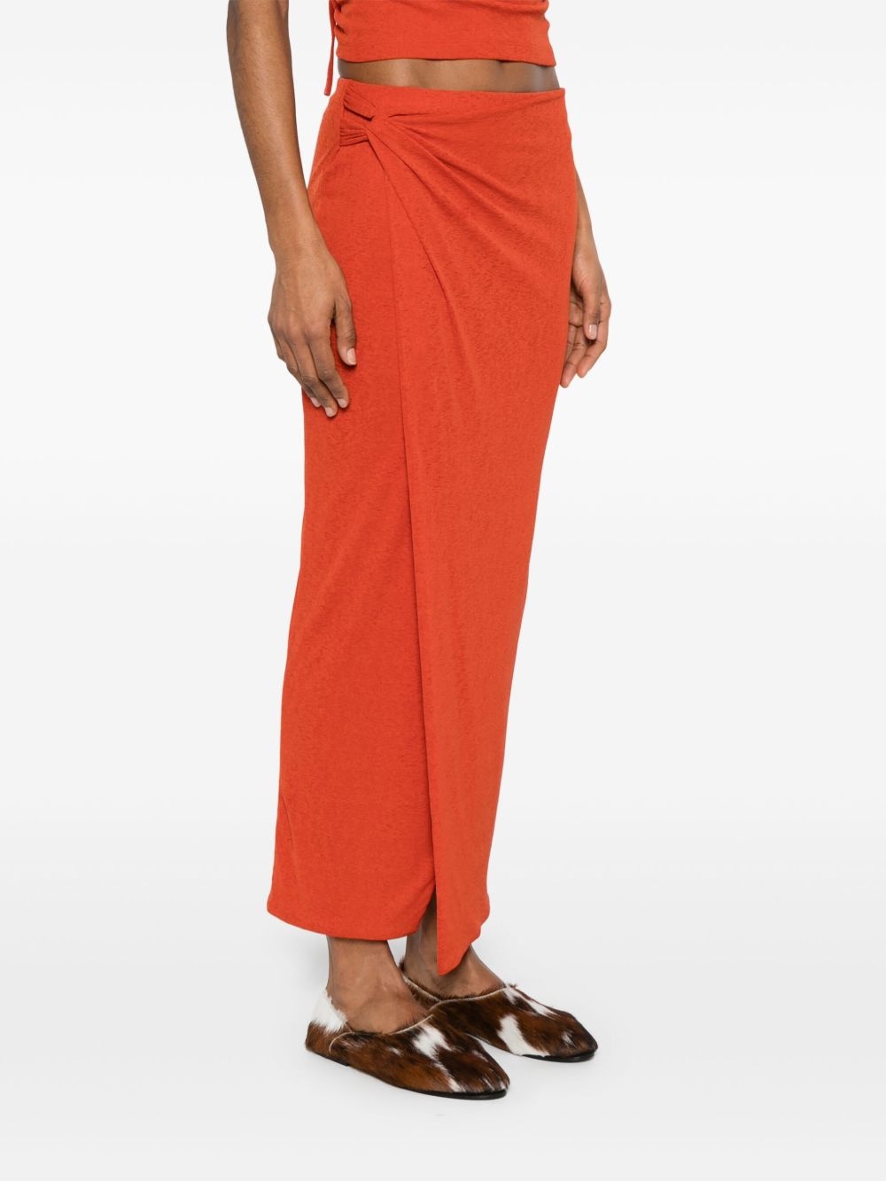 draped midi skirt - 3