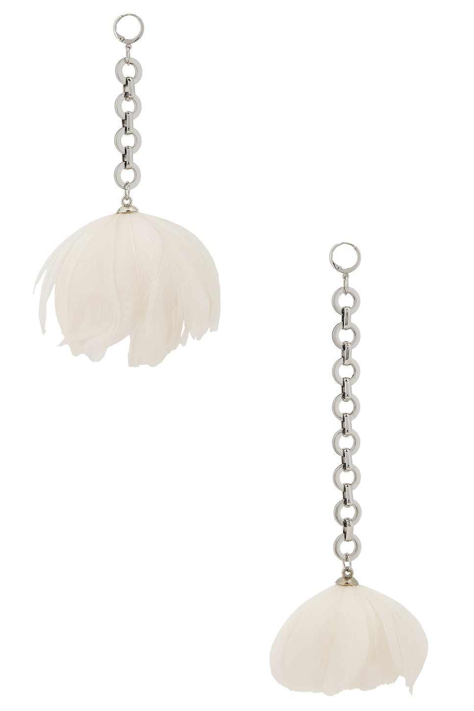 Feather Flower Asymmetric Earrings - 2