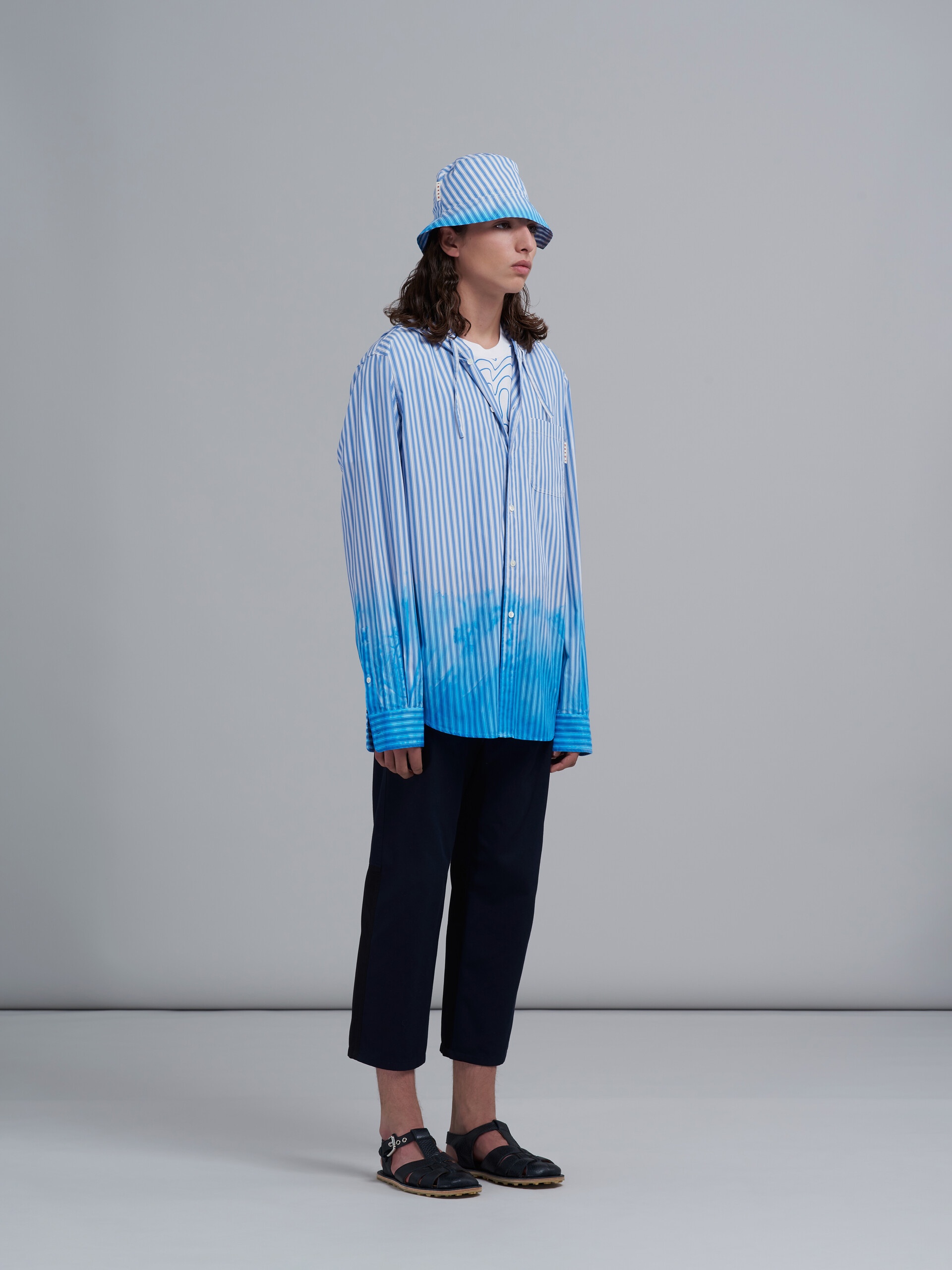 GABARDINE AND COTTON TWILL CROPPED TROUSERS - 5