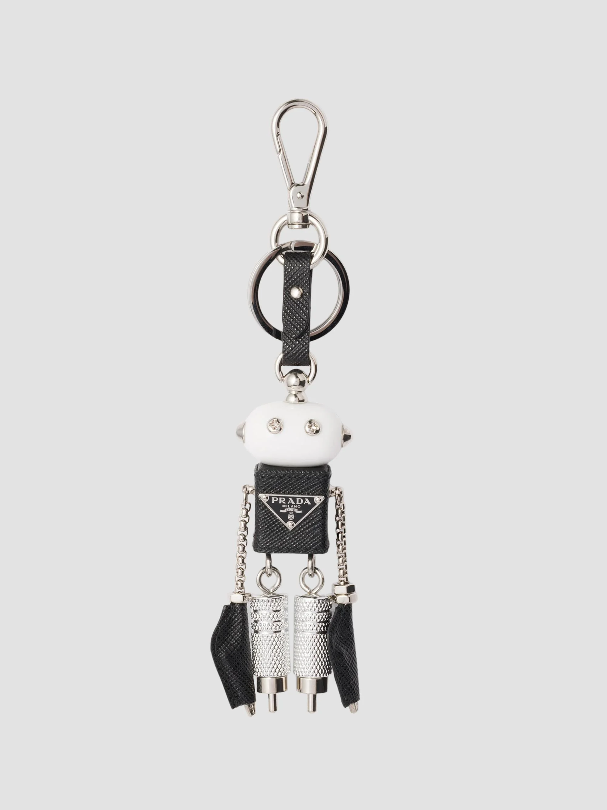 Men's Robot Saffiano Leather Keychain Charm - Multicolored - 1