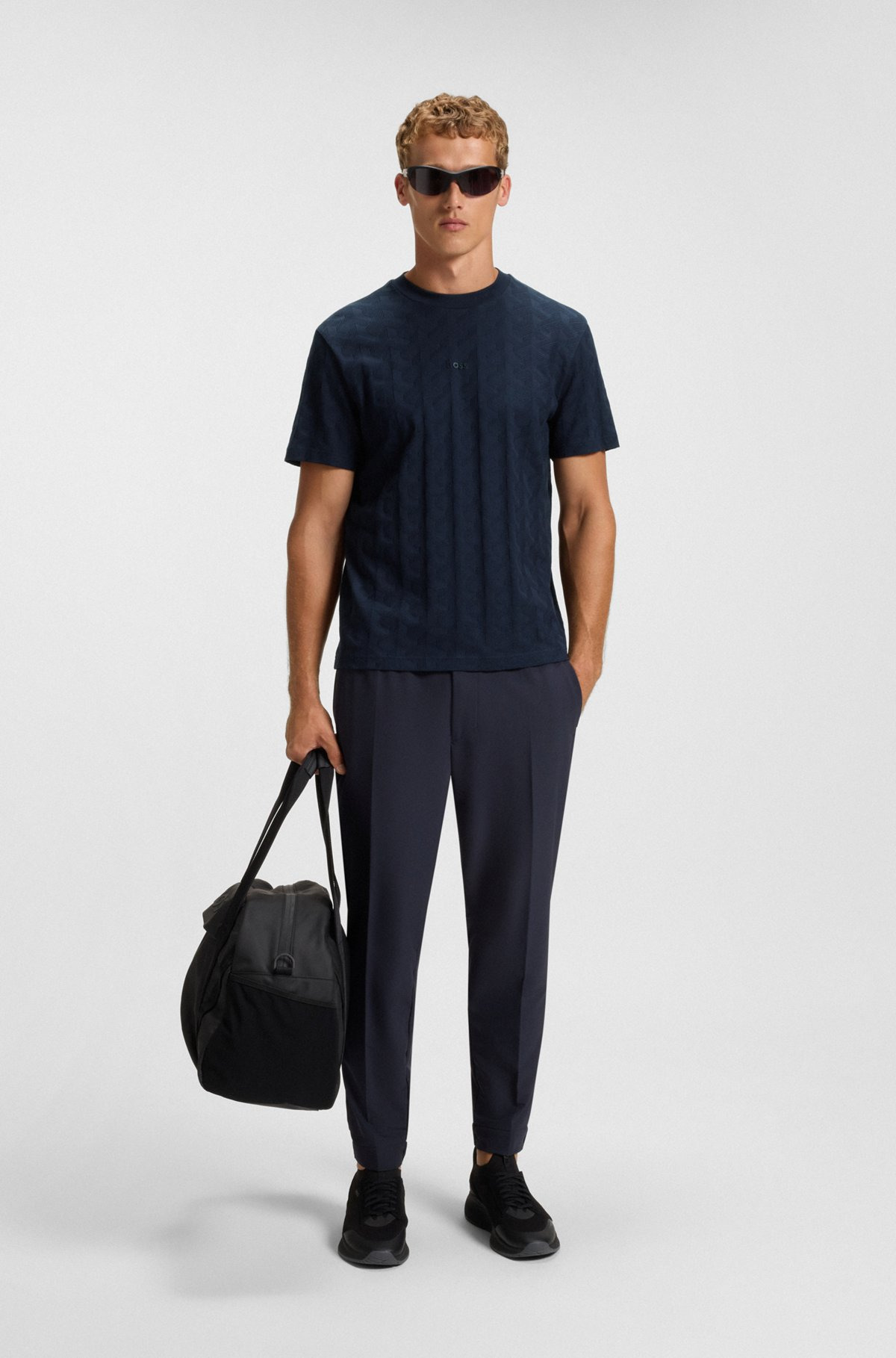 COTTON T-SHIRT WITH JACQUARD PATTERN - 4
