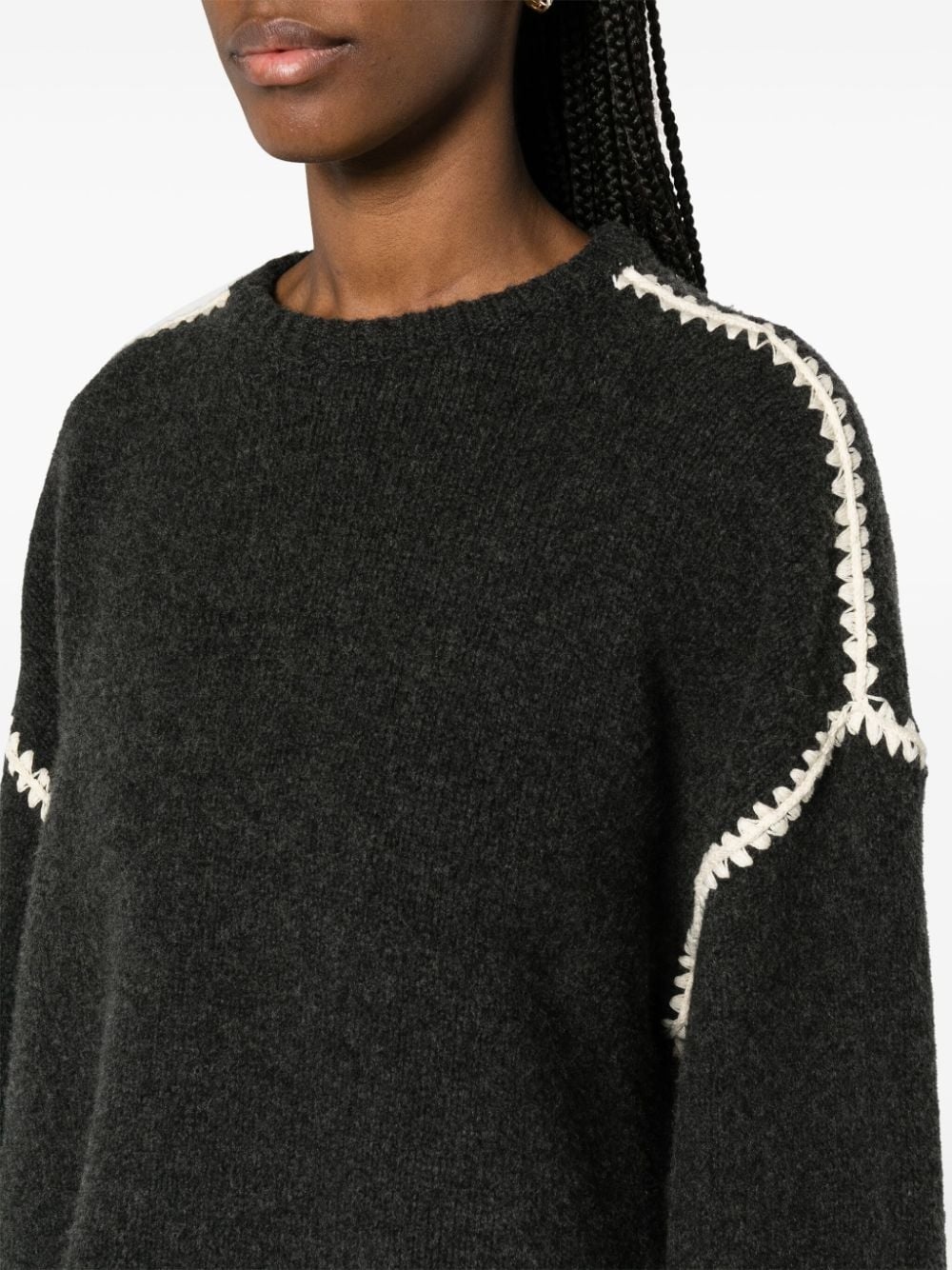 embroidered wool jumper - 5
