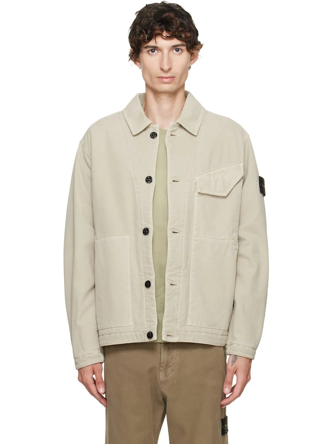Beige 4100048 Organic Panama Cotton Jacket - 1