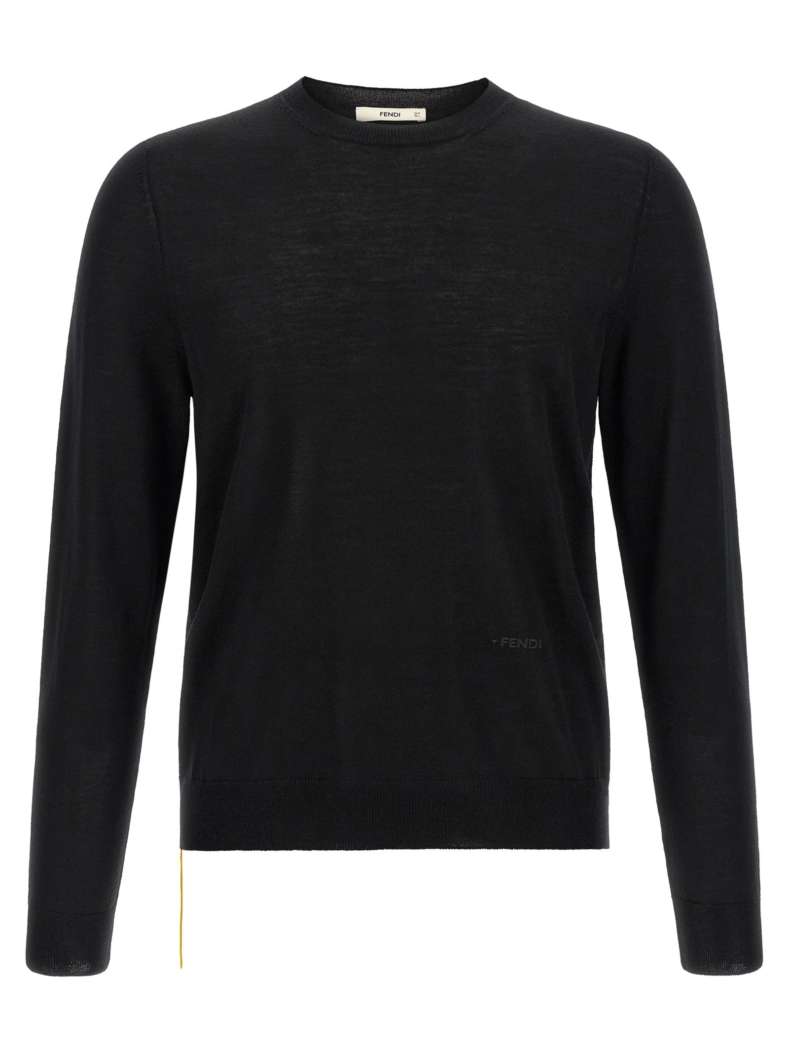 Fendi Men Yellow Stitching Sweater With Visible Thread - 1