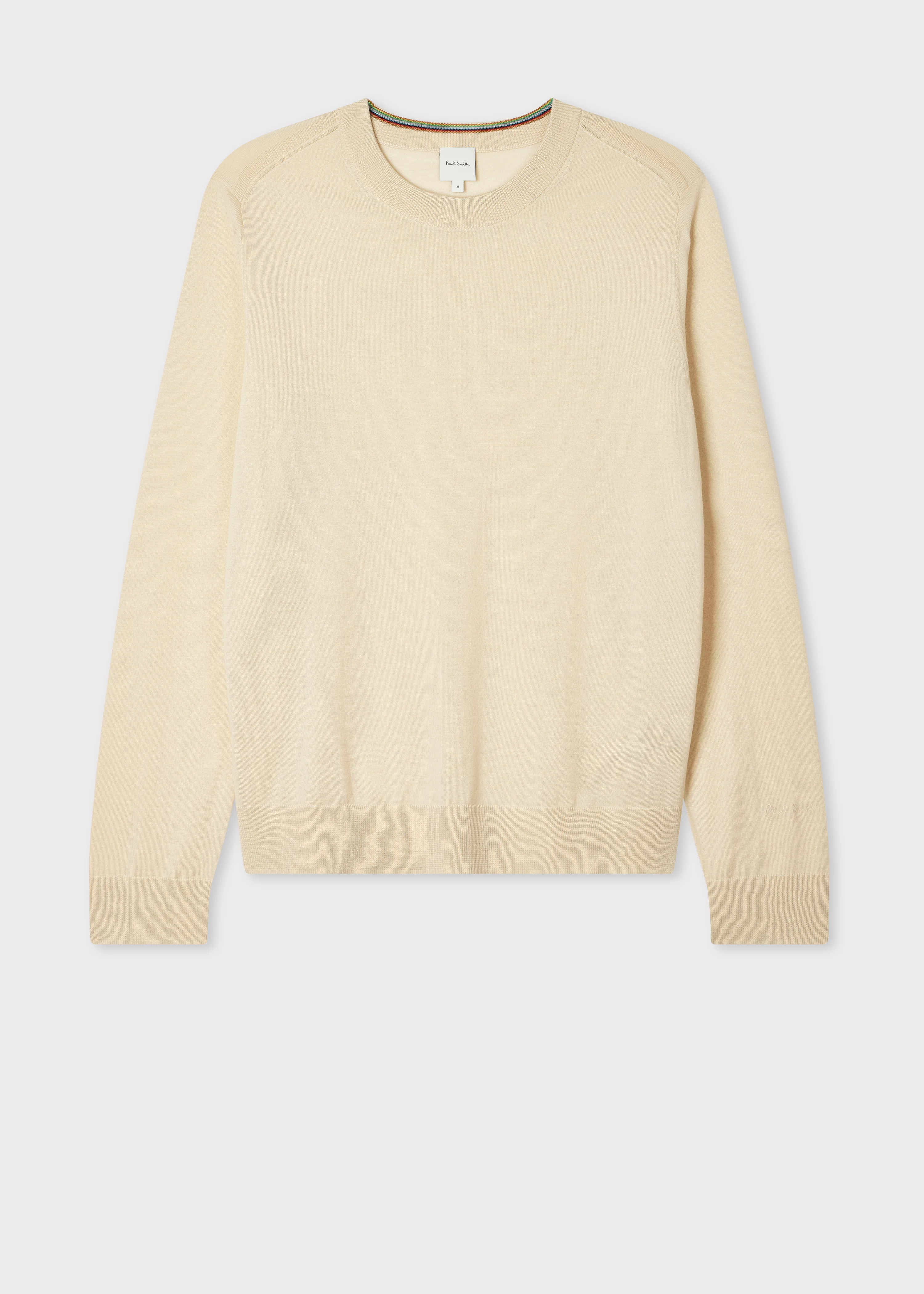 Beige Washable Merino Wool Sweater - 1