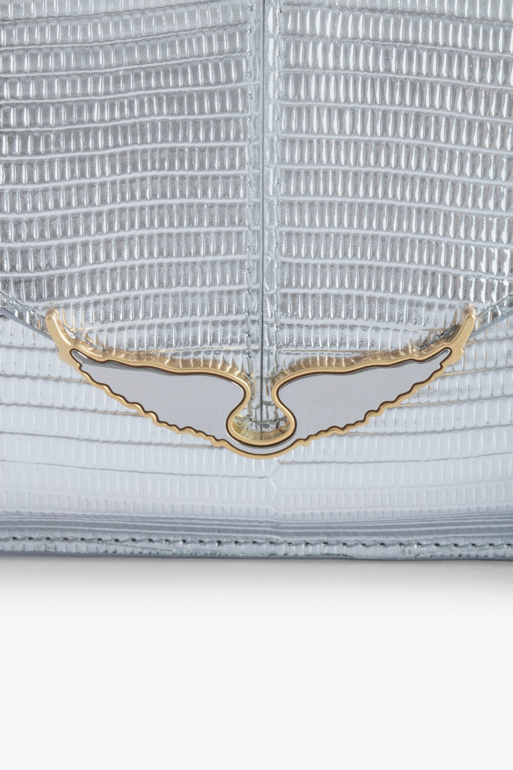 Borderline Embossed Metallic Clutch - 6