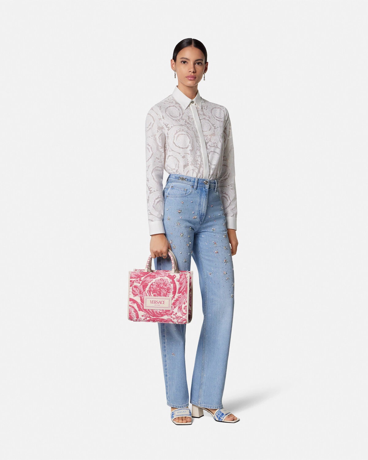 Barocco Athena Raffia Small Tote Bag - 3
