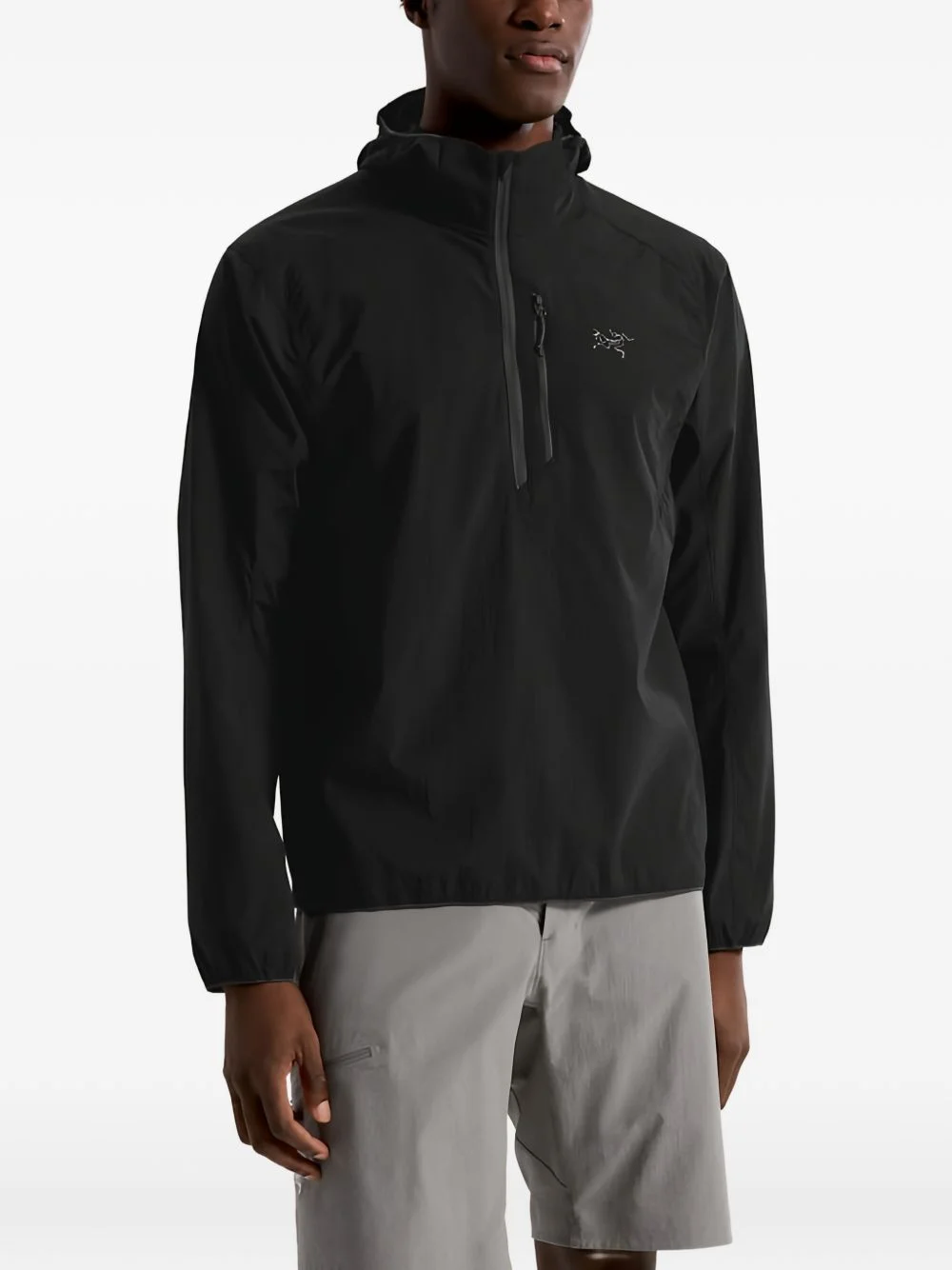 hooded half-zip jacket - 1
