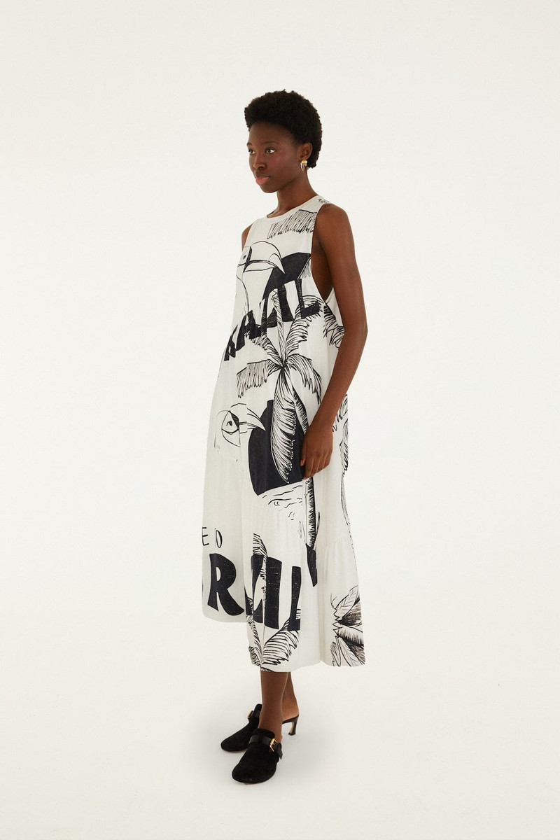 Come To Brasil Organic Cotton Patch Midi Dress 4