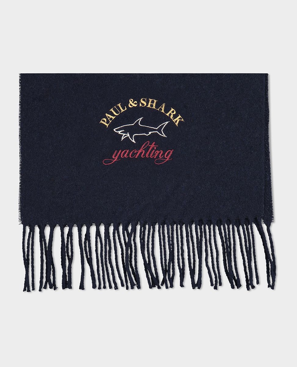 Wool scarf with embroidered Logo - 4