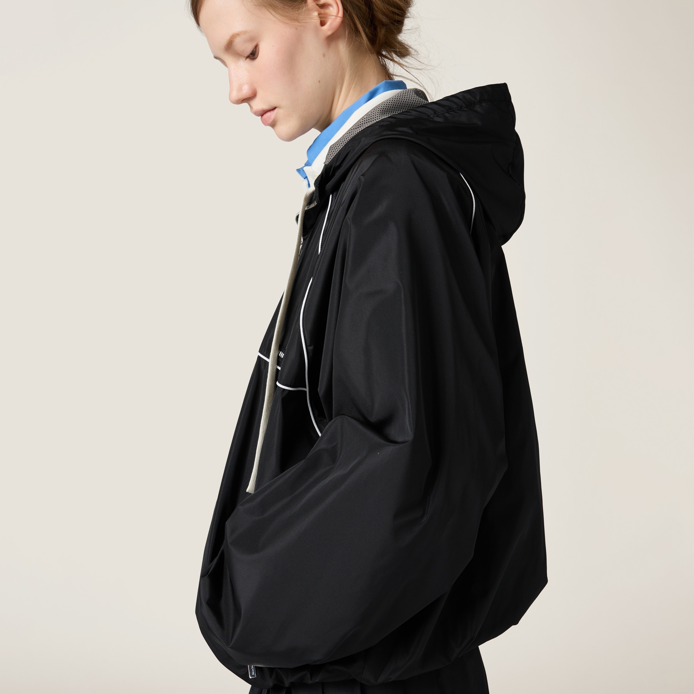 Technical silk zipper blouson jacket - 6