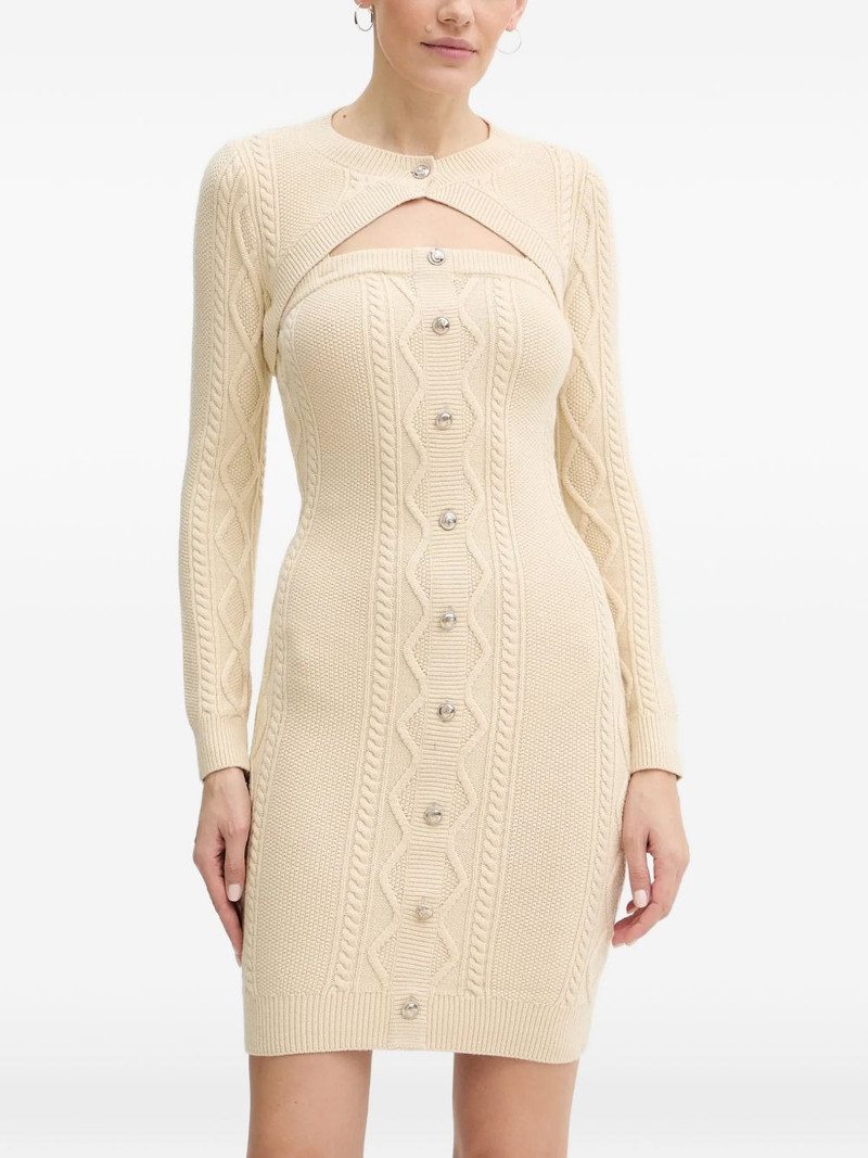 cable-knit button mini dress 1