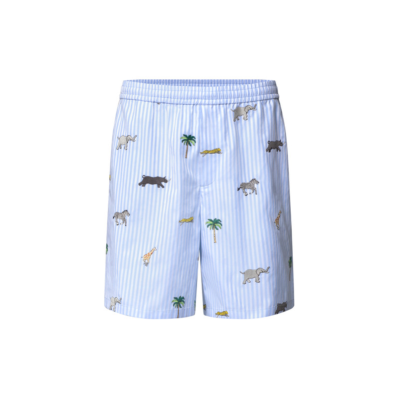 LV x The Darjeeling Limited Embroidered Striped Shorts 1