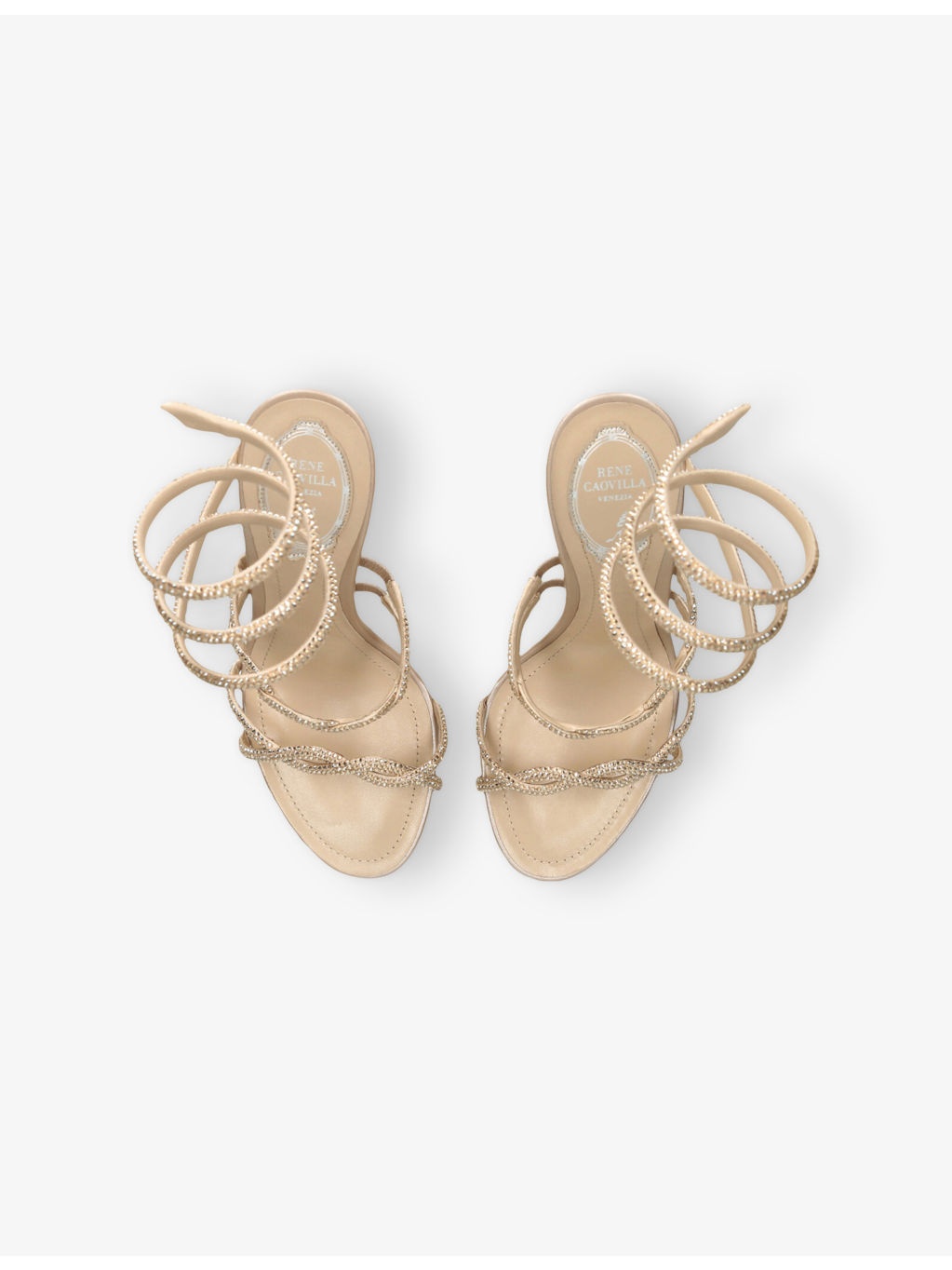 Cleo Twist 105 Crystal-Embellished Leather Heeled Sandals - 4