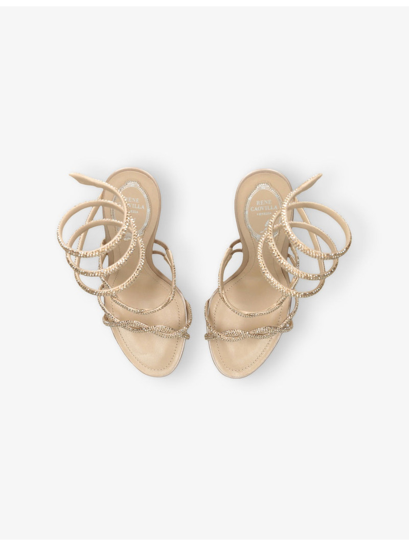 RENE CAOVILLA Cleo Twist 105 Crystal-Embellished Leather Heeled Sandals outlook