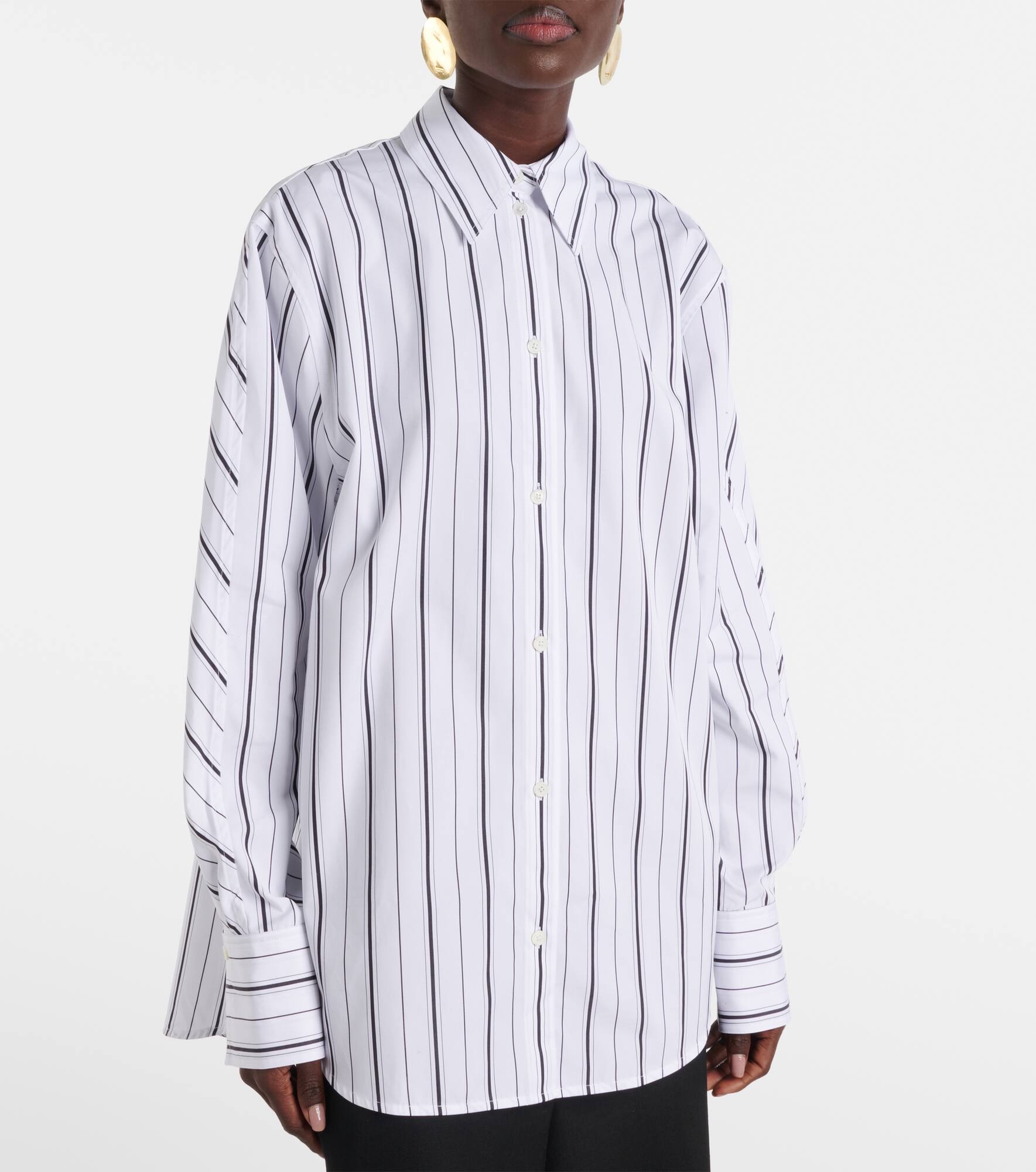 Striped cotton poplin shirt - 6