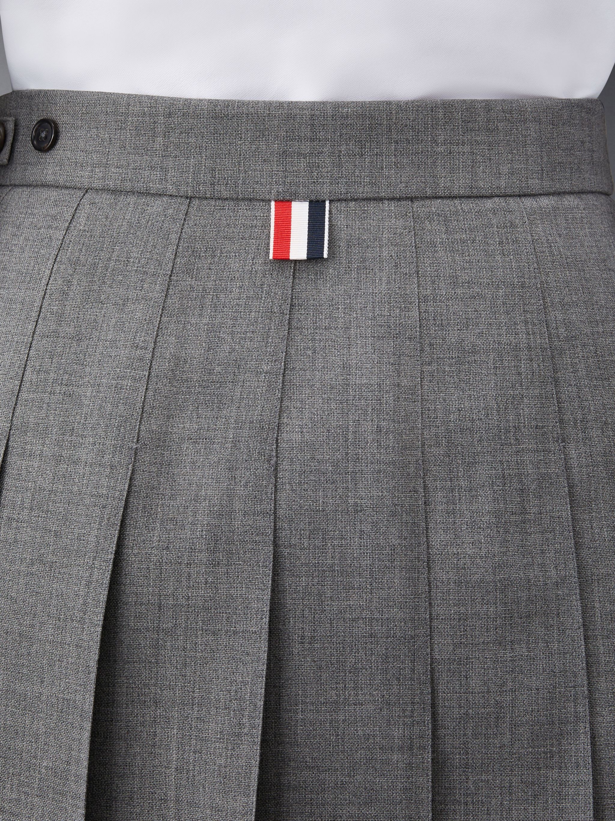 Wool Fresco Pleated Mini Skirt - 6