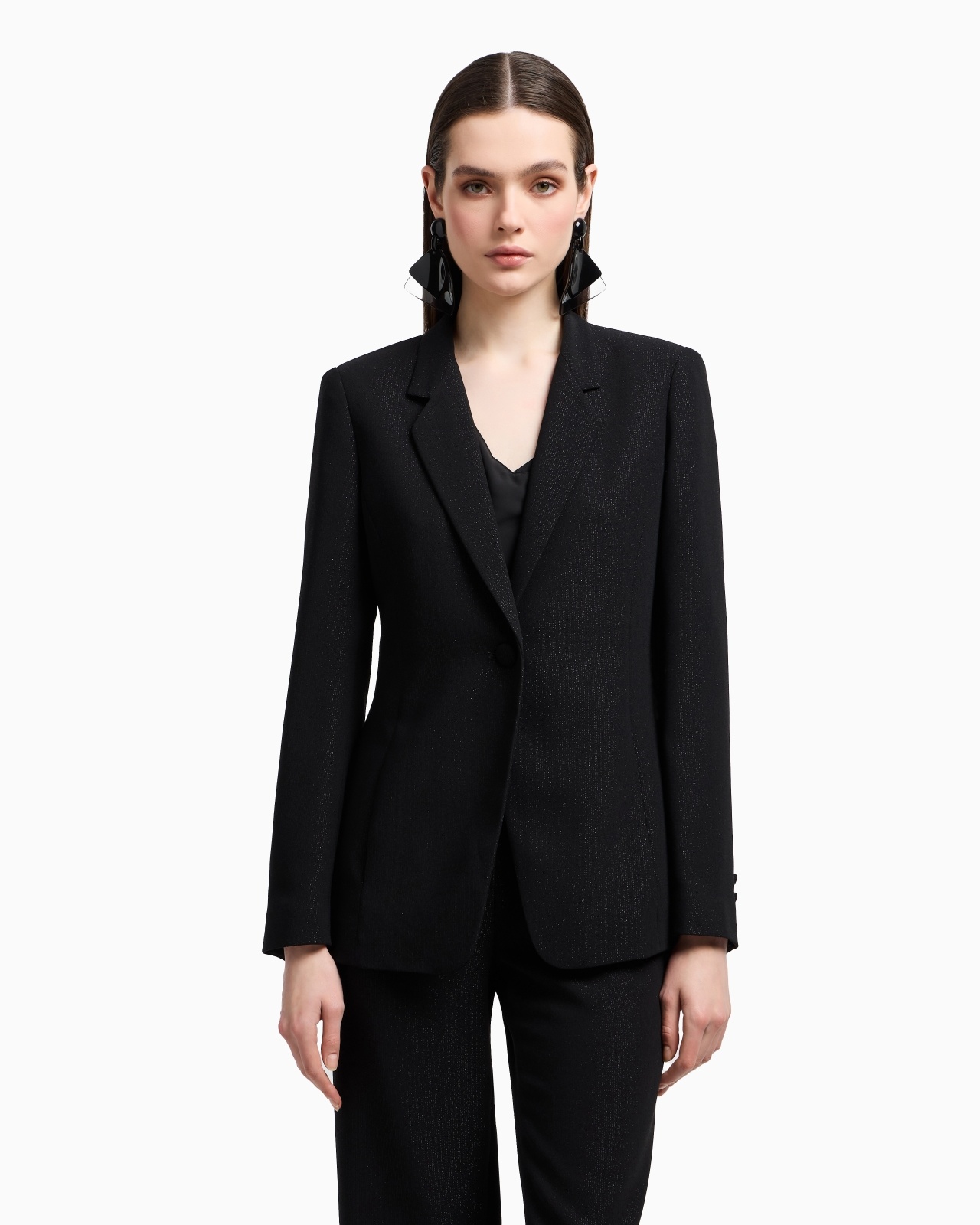 SINGLE-BREASTED LUREX CRÊPE BLAZER - 2
