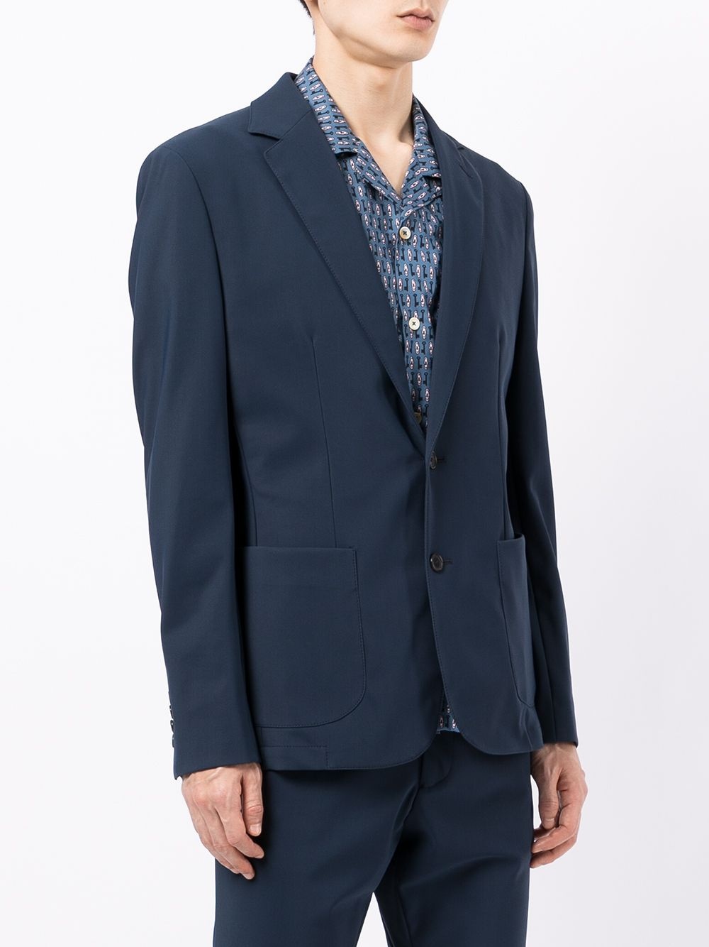 noshed-lapels single-breasted blazer - 3