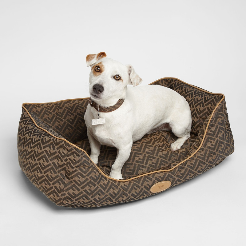 Small FF Jacquard Fendi Dog Bed 3