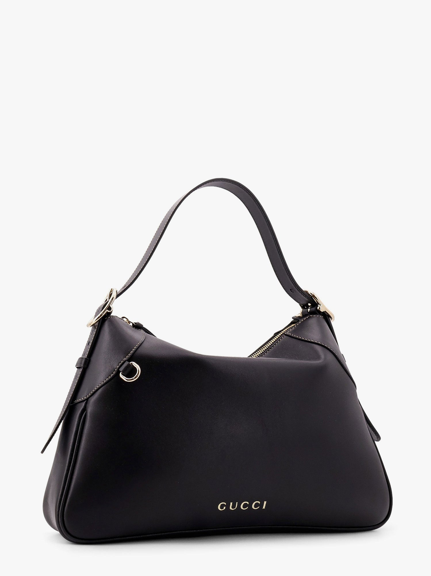 Gucci Gg Emblem Leather Shoulder Bag With Frontal Logo - 3