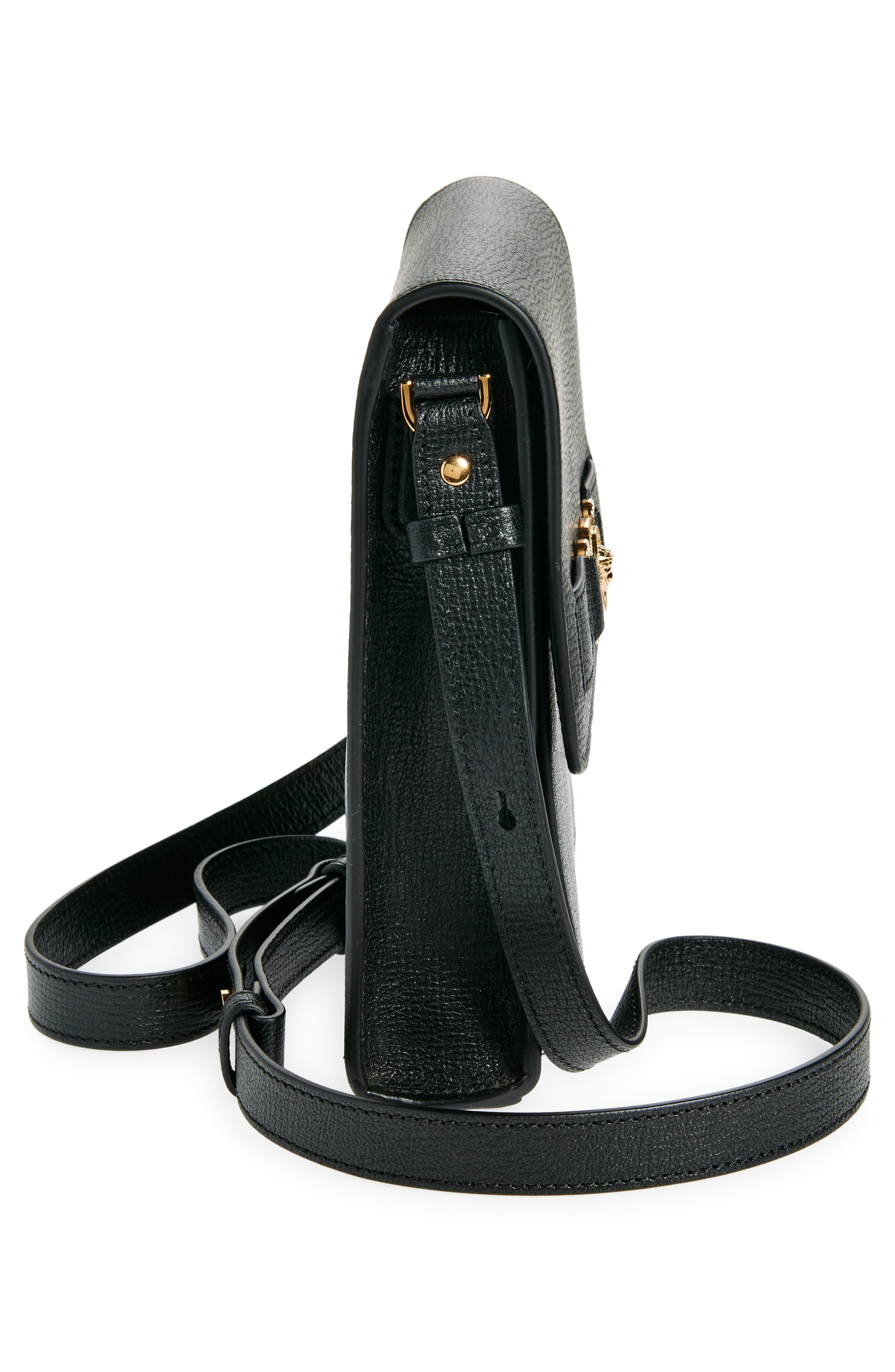 Versace Medusa '95 Leather North/South Messenger Bag in Black Versace Gold at Nordstrom - 6