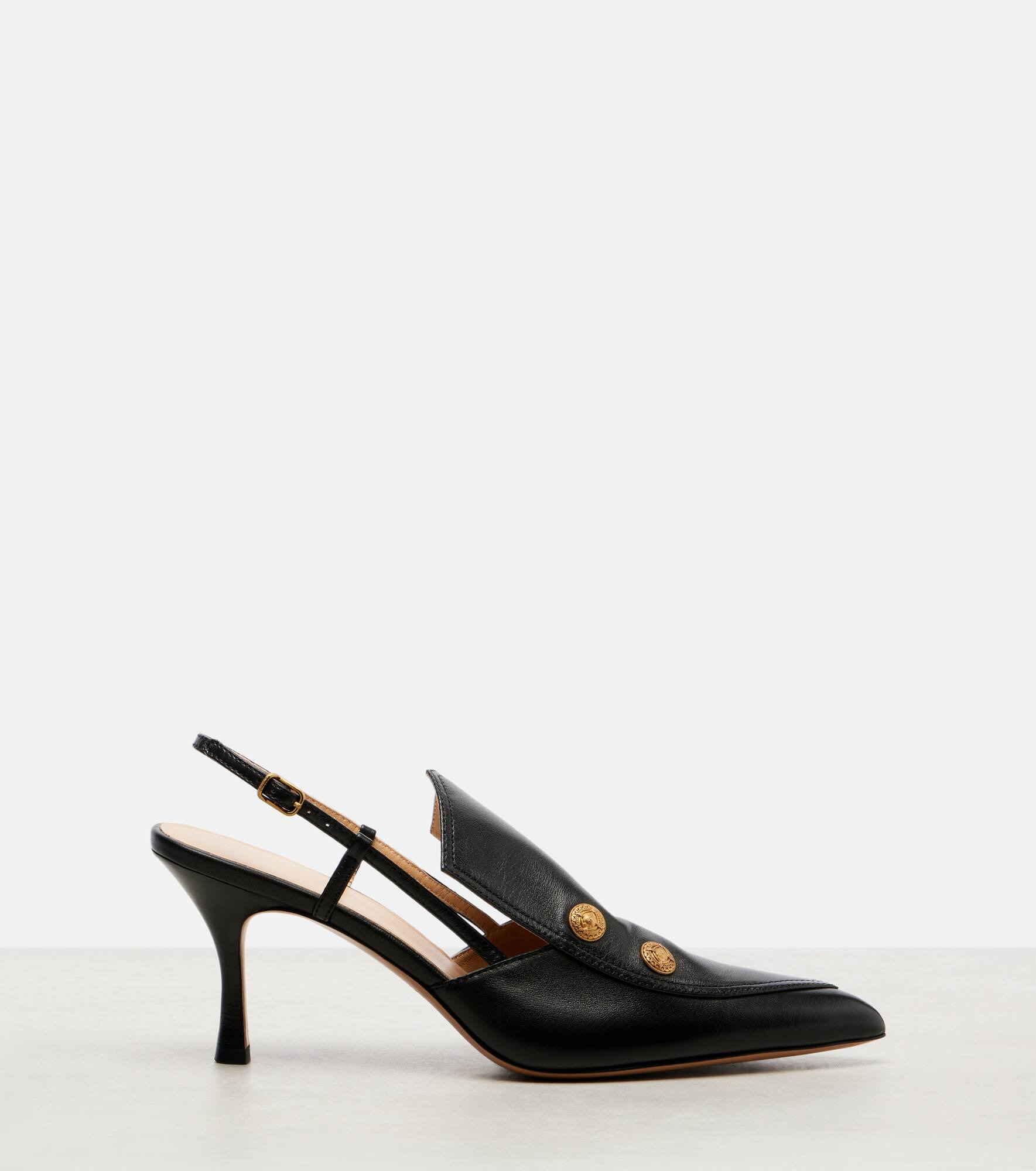 Agnes embellished leather slingback pumps - 4