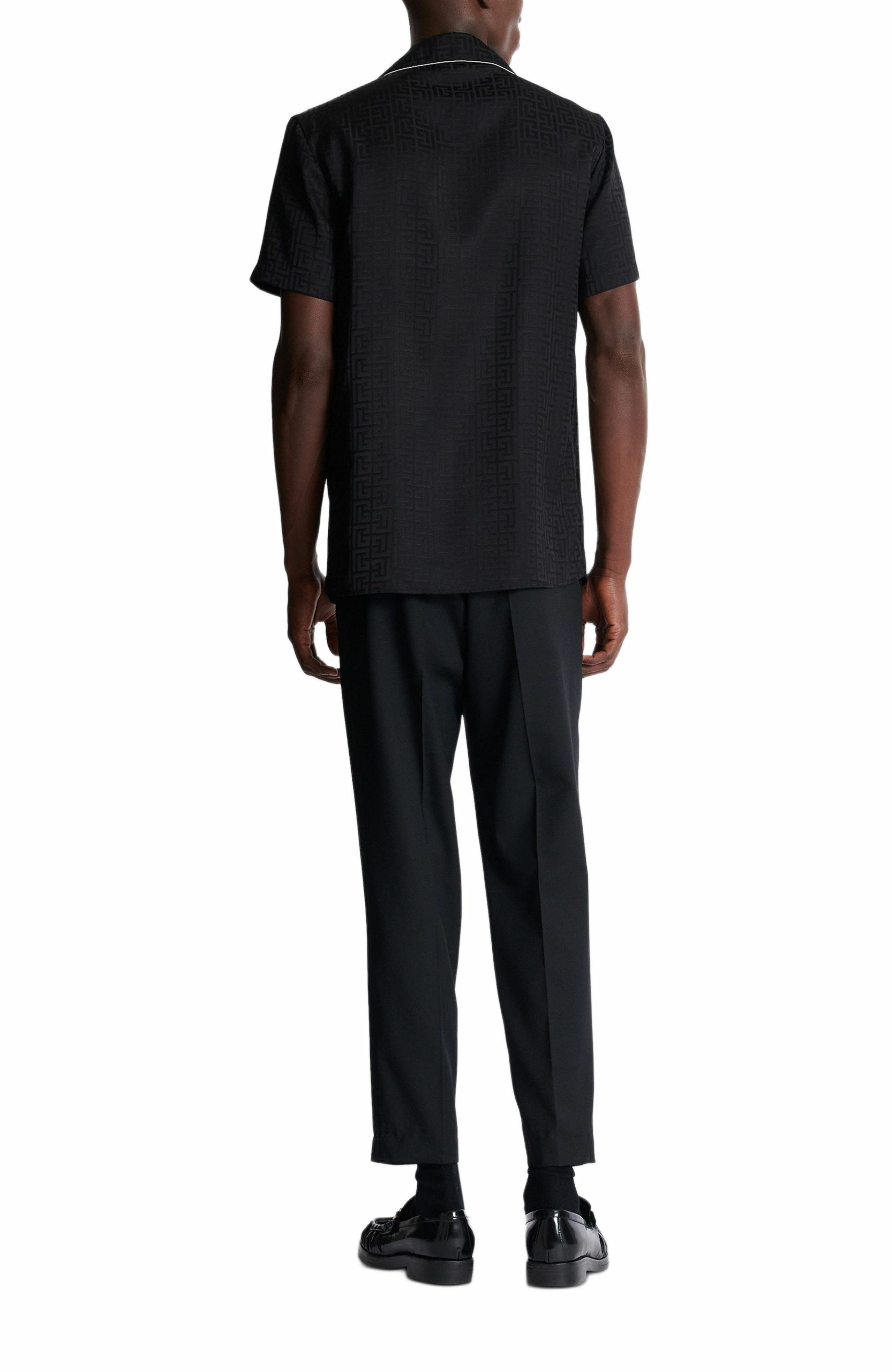 Balmain Varsity pyjama shirt in Black at Nordstrom - 4