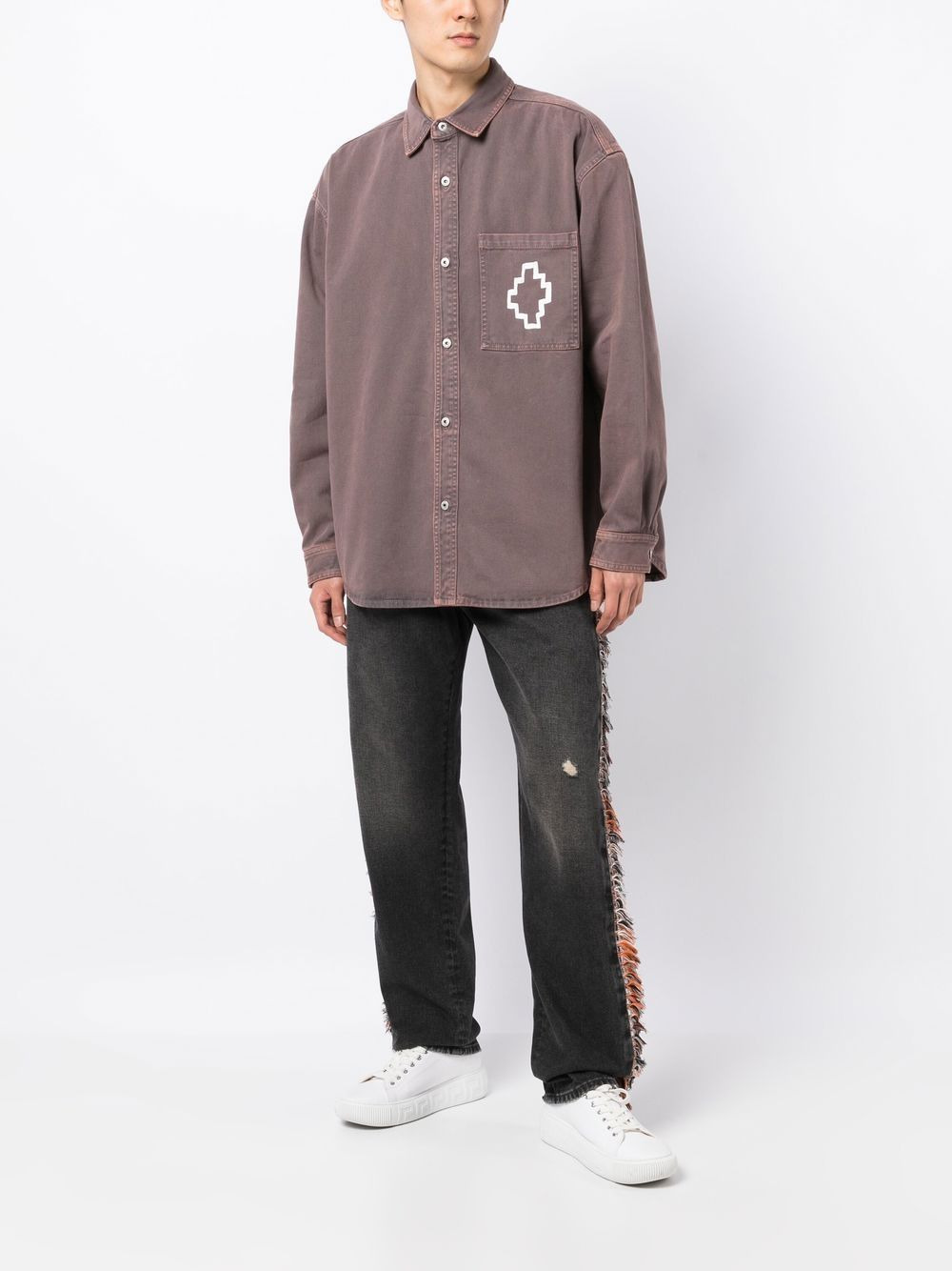 Cross-motif long-sleeved shirt - 2
