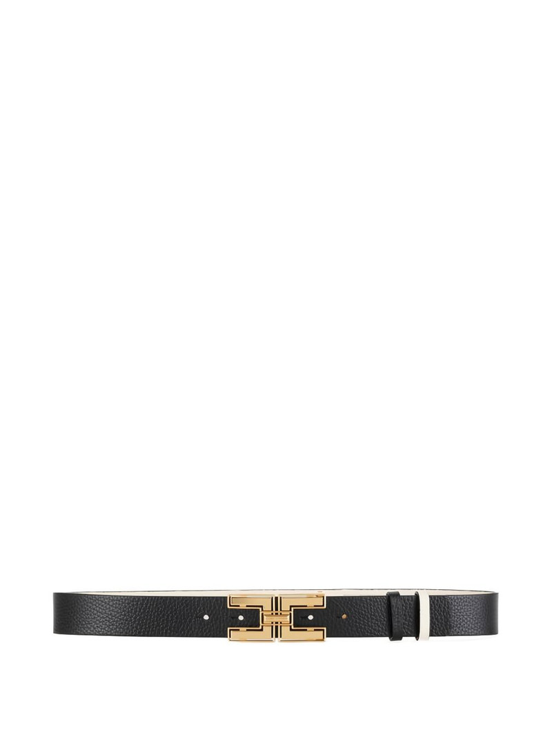 two-tone logo buckle belt 1