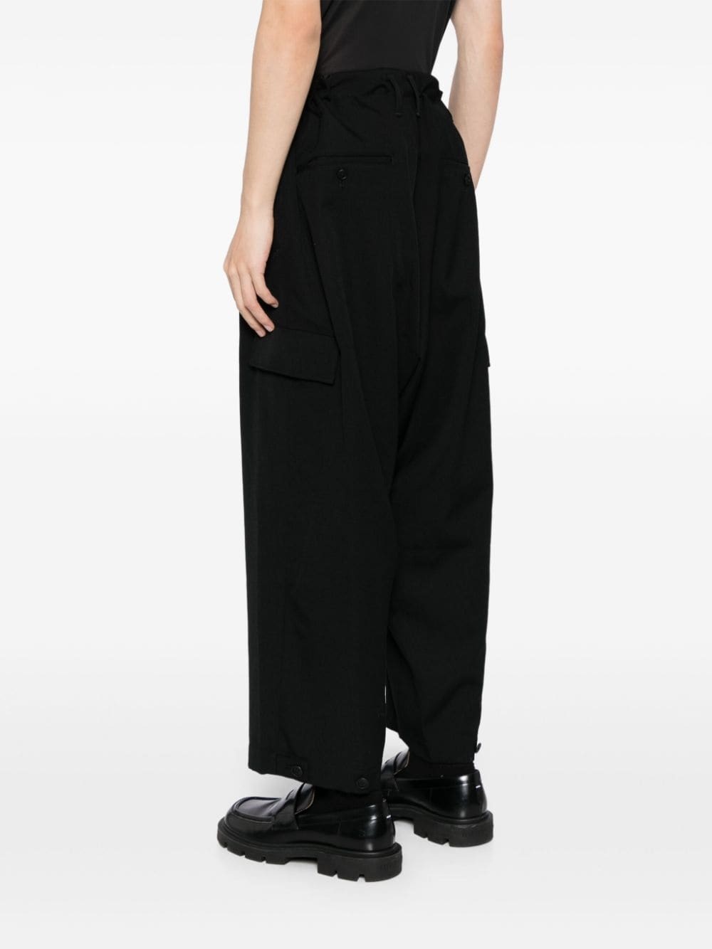 wool wide-leg trousers - 4