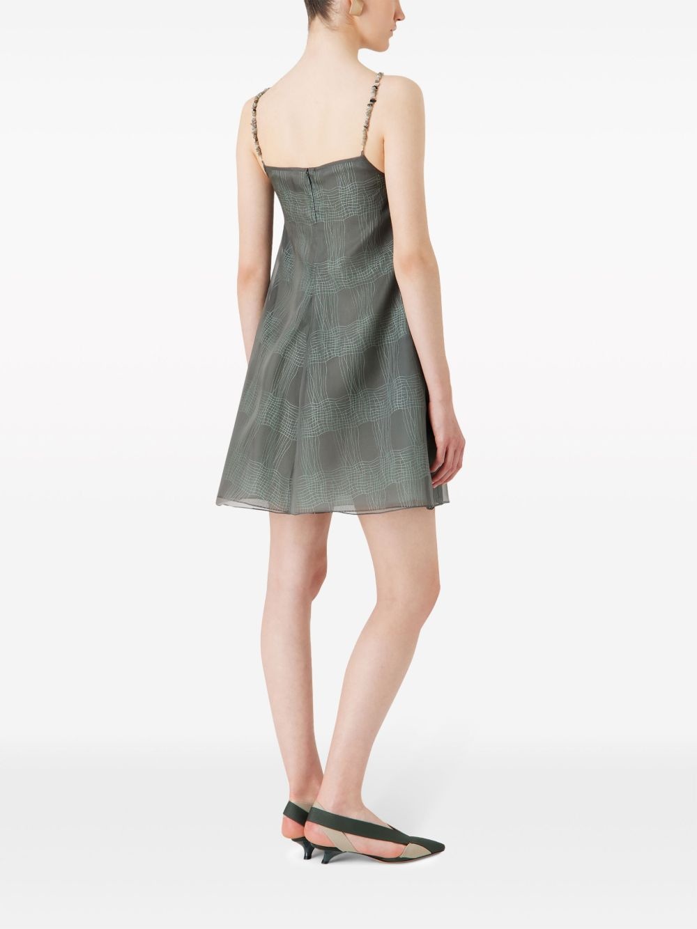 striped sheer-overlay minidress - 3