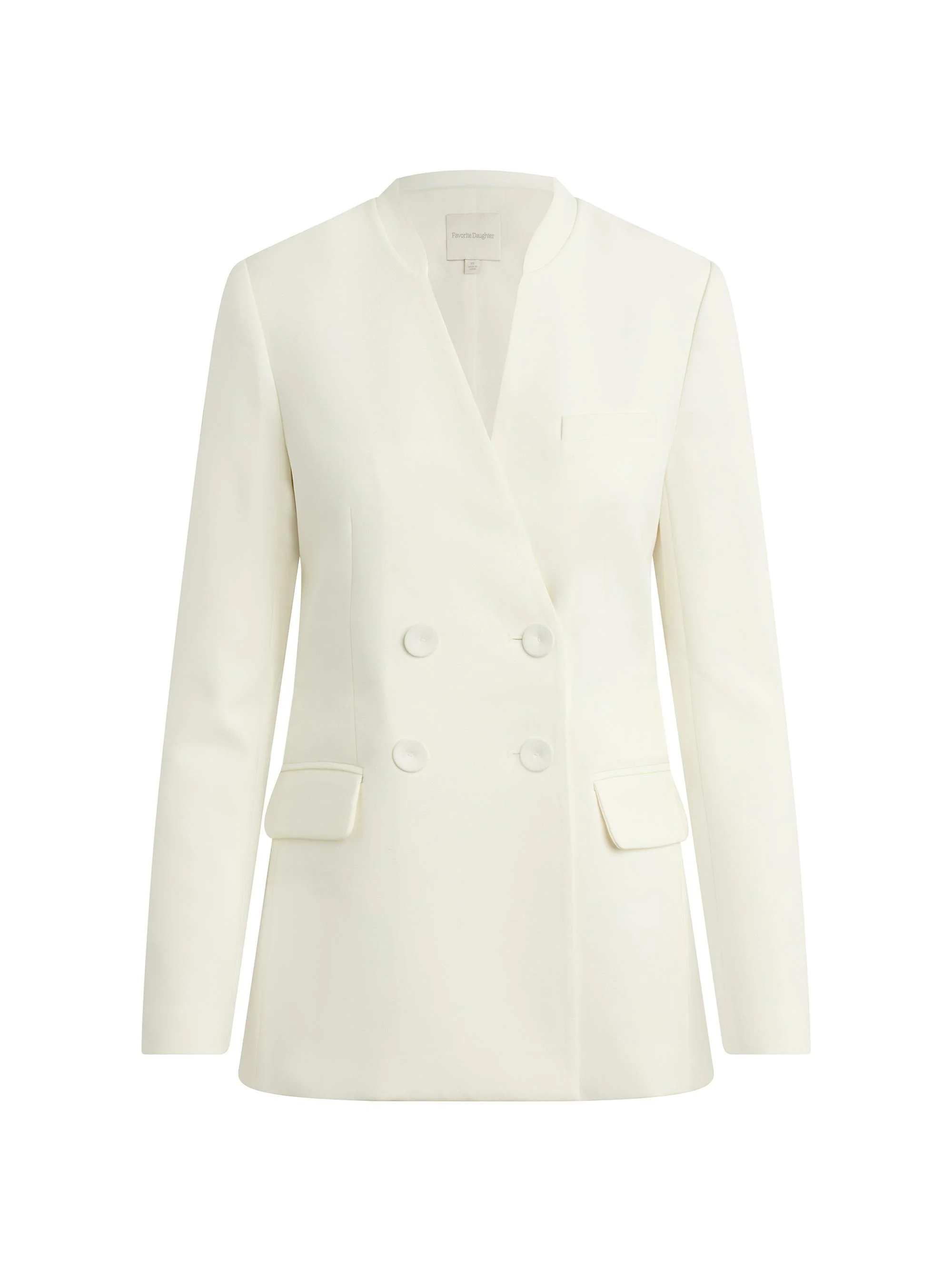 Women's The Celeste Slim-Fit Double-Breasted Blazer - Ivory - 1