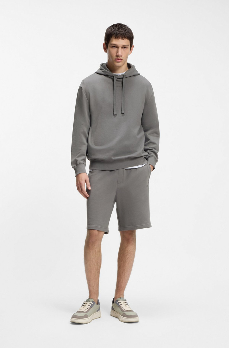 HUGO CONTRAST-LOGO HOODIE IN COTTON TERRY outlook