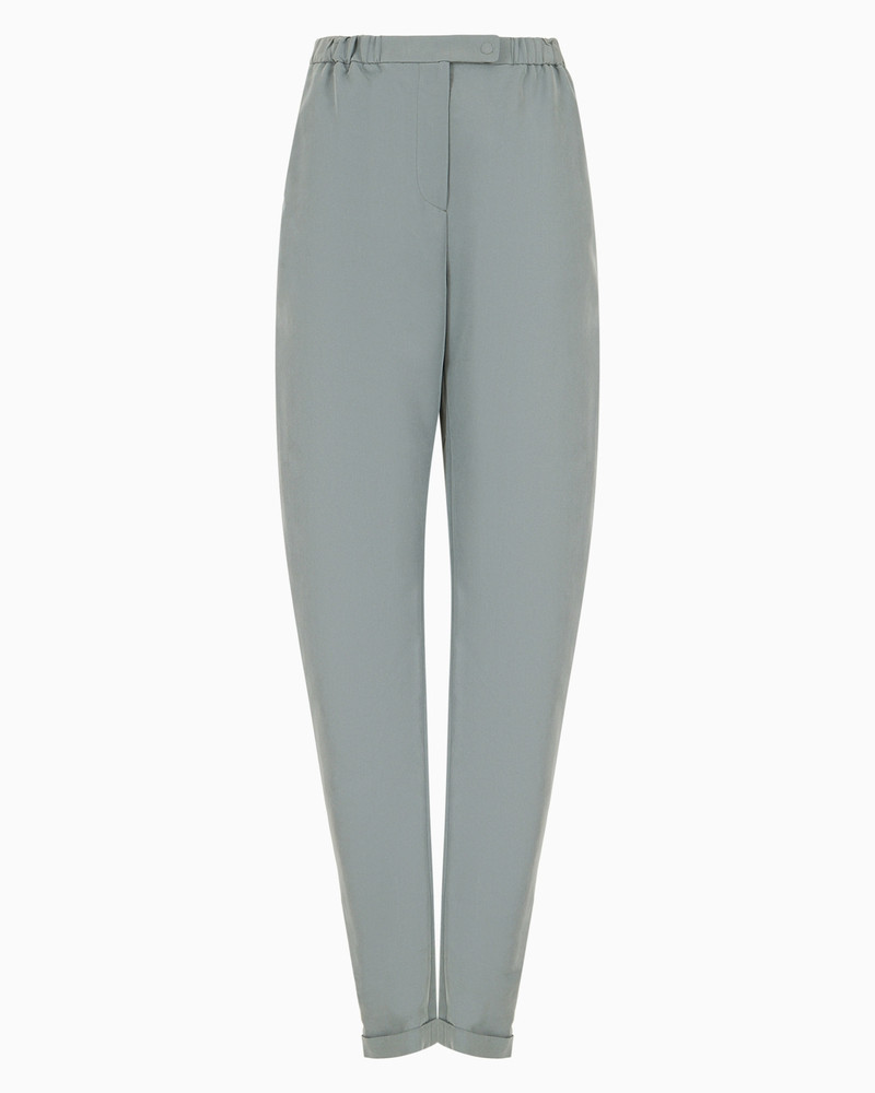 Oval-leg cupro trousers 1