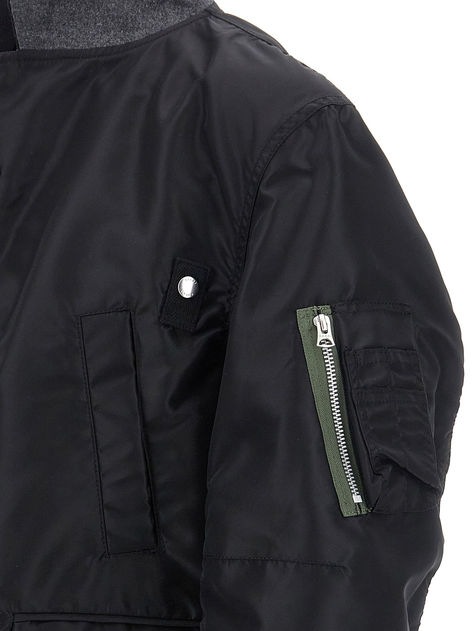 Sacai Men Nylon Bomber Jacket - 5